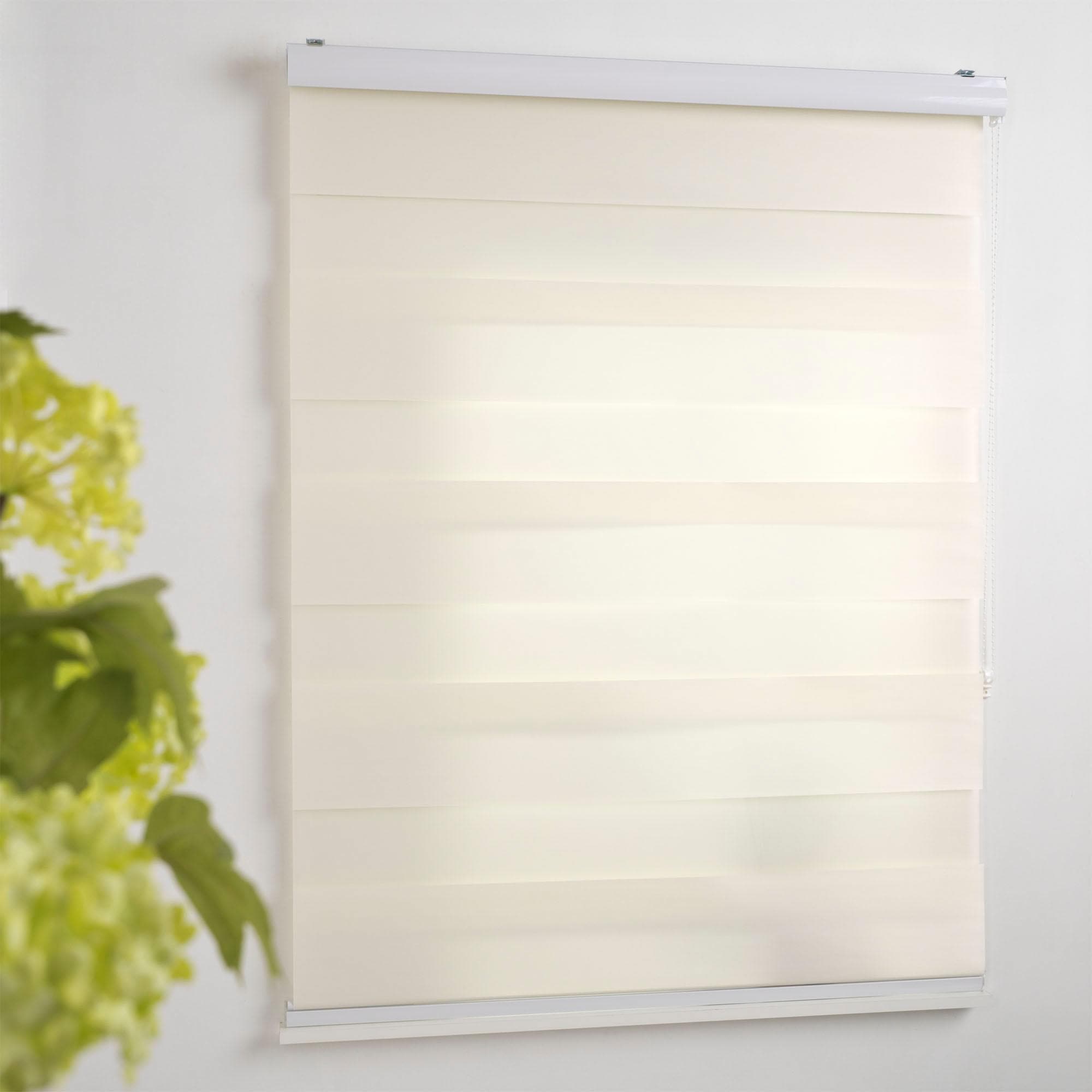 Liedeco Doppelrollo »DUO-Rollo mit 20 cm Streifen«, Lichtschutz, mit Bohren, im Fixmaß
