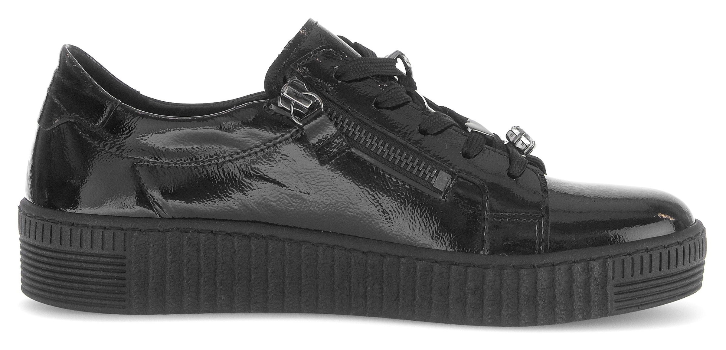 Gabor Plateausneaker, Freizeitschuh, Halbschuh, Schnürer mit edlen Schmuck-Motiven