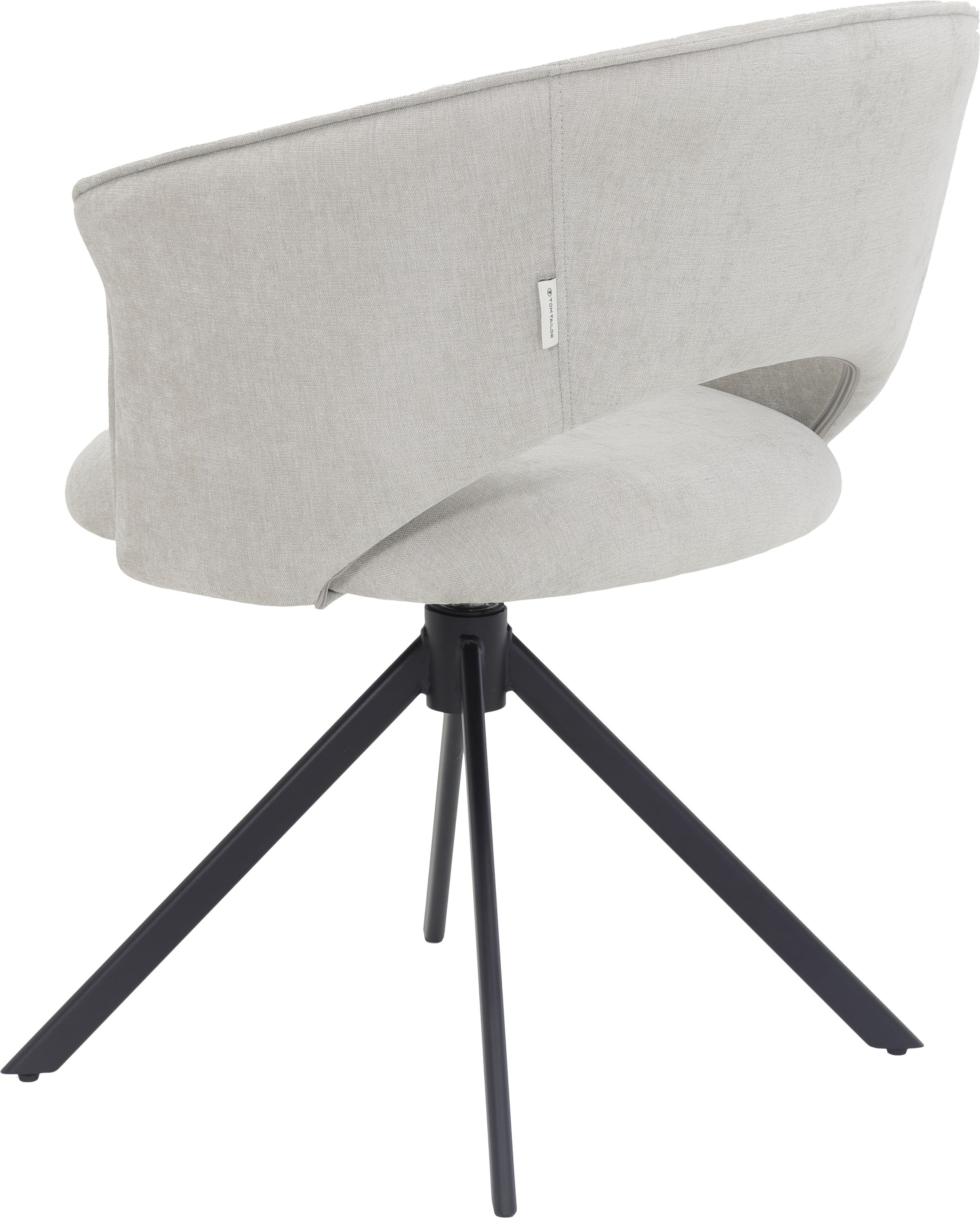 TOM TAILOR HOME Armlehnstuhl »CURVY ARMCHAIR«, (Set), 2 St., Chenille, mit Armlehnen, drehbar, Rückholfunktion, Rückenausschnitt