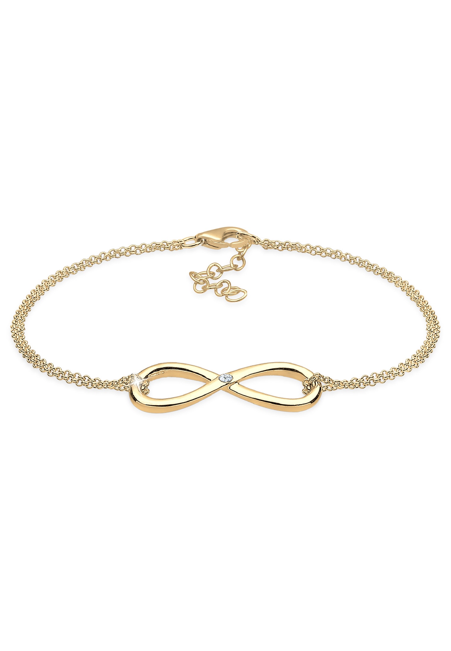 Elli DIAMONDS Armkette »Armband Diamanten Infinity Diamant Weiß Brillantschliff (0.03 ct) 925 Sterling Silber«