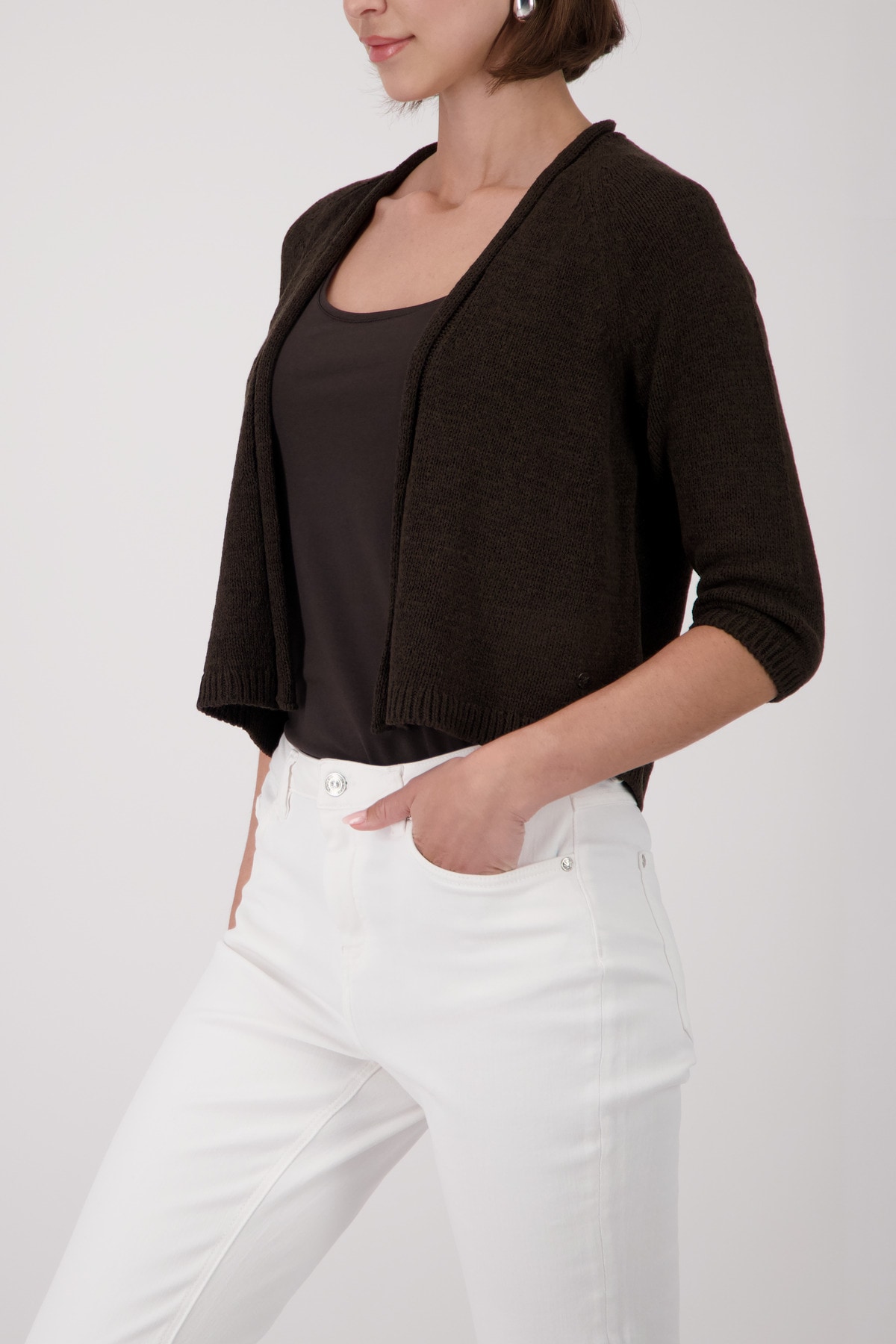 Monari Strickjacke »Jacke Stricküberwurf Basic« mit Halbarm