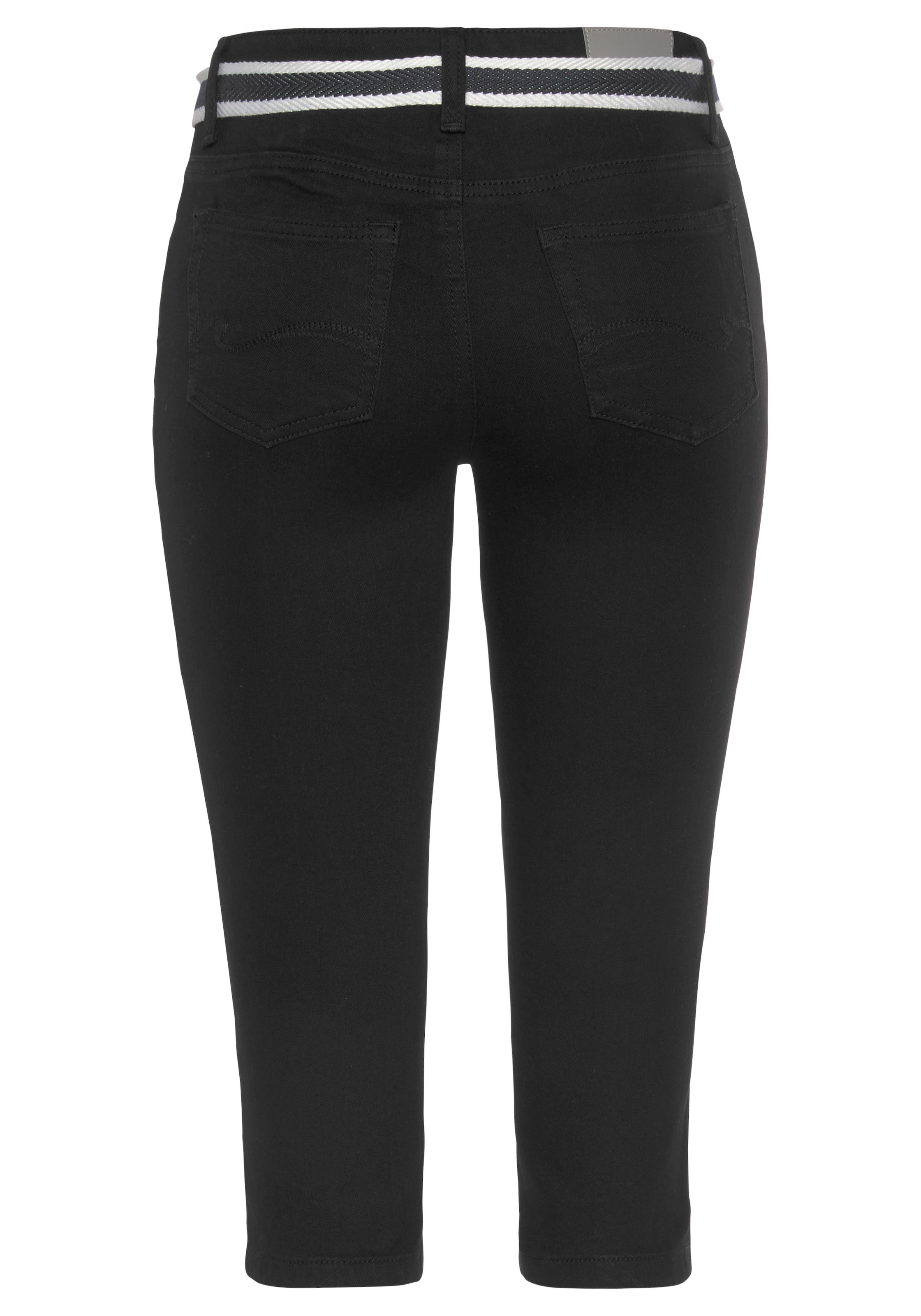 KangaROOS Caprijeans »CAPRI-JEANS mit Gürtel«, (Set, mit abnehmbarem Gürtel), Skinny Fit, mit Schlitz, normale Leibhöhe