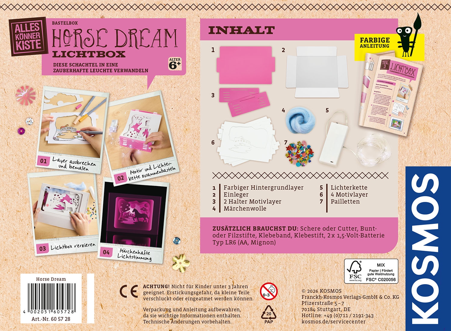 Kosmos Kreativset »AllesKönnerKiste - Horse Dream Lichtbox« Made in Germany