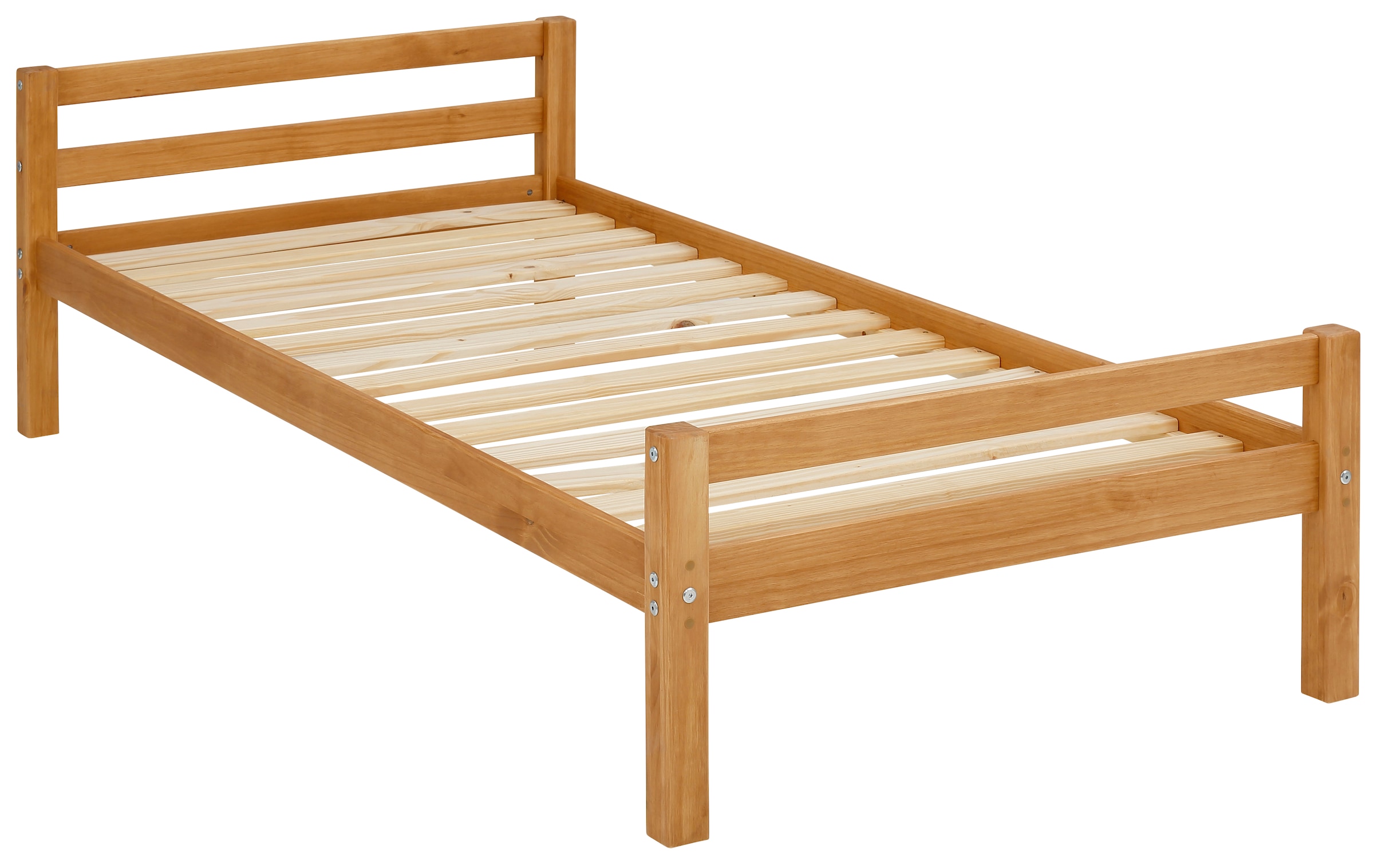 Lüttenhütt Kinderbett »Alpi«, Einzelbett aus schönem Kiefernholz, Lattenrost, Liegefläche 90x200 cm