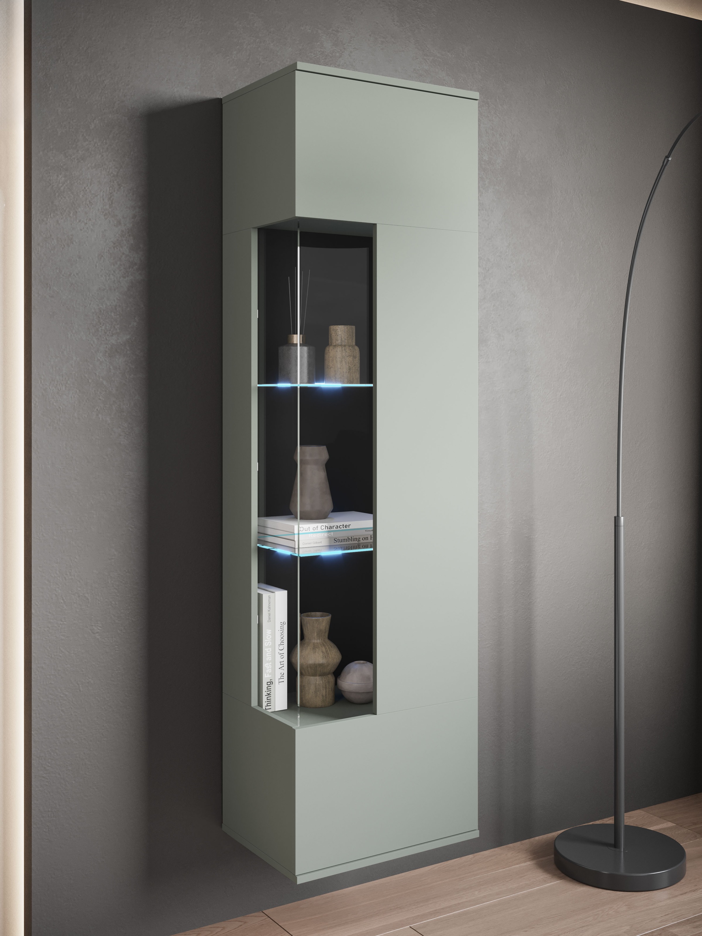 INOSIGN Vitrine »Kenia, stehend und hängend, Türanschlag wechselbar«, (1 St.), Vitrineschrank mit Glastüren 160 cm Höhe