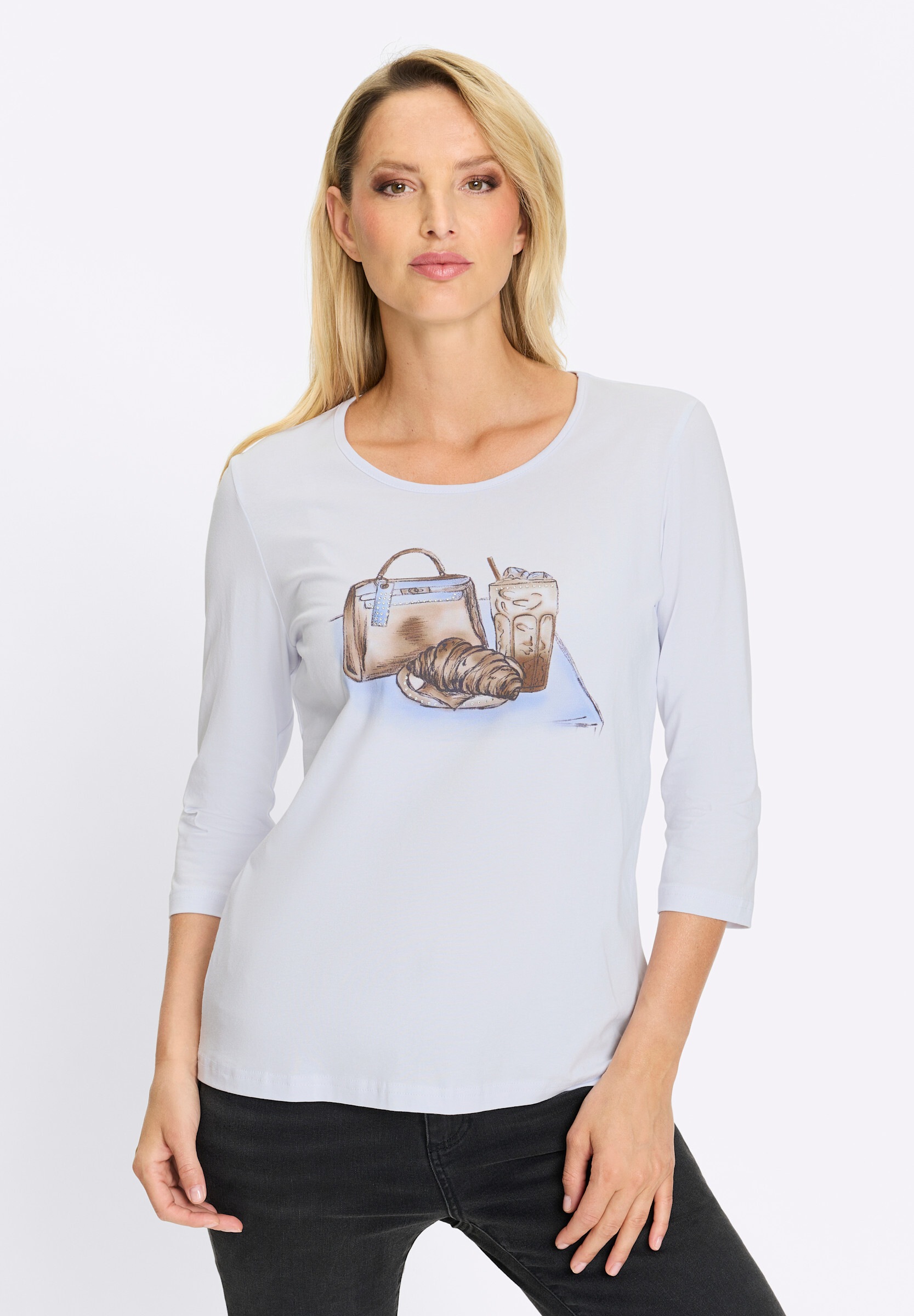 heine T-Shirt »T-Shirt 3/4-Arm-Shirt mit Glitzersteinchen«