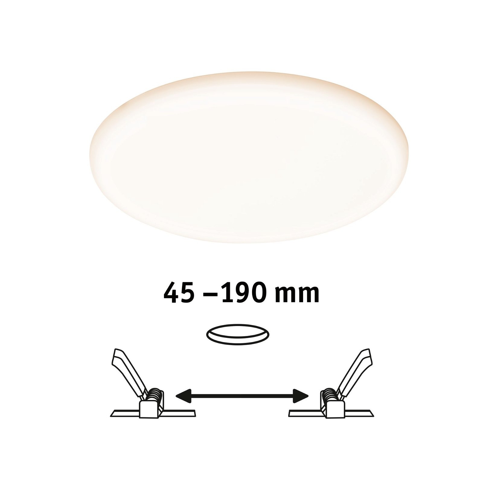 Paulmann LED Einbauleuchte »VariFit Veluna IP44 rund 215mm 21W 1650lm 3000K Satin 3-Step-Dim«, 1 flammig, Einbaupanel, dimmbar