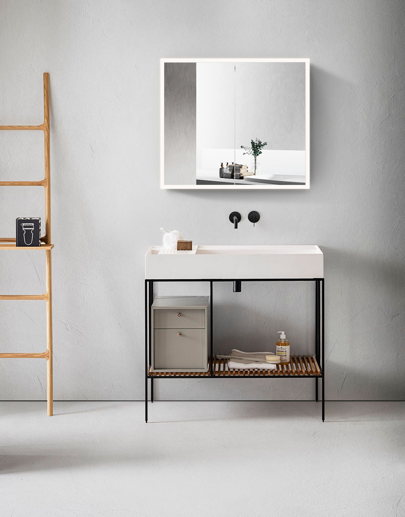 Talos Badezimmerspiegelschrank »Talos Magnus« 80x70 cm, mit austauschbarer LED-Beleuchtung