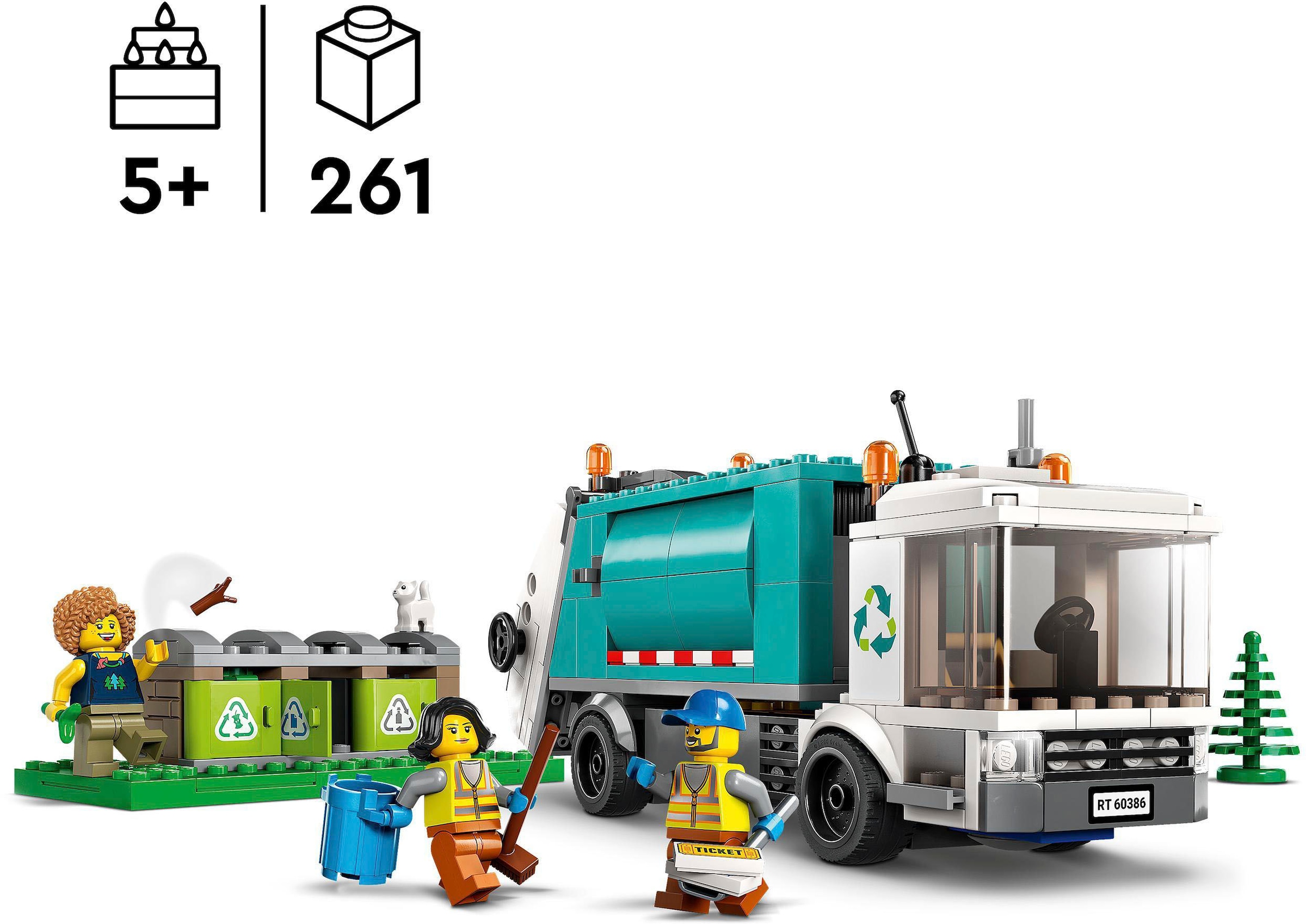 LEGO® Konstruktionsspielsteine »Müllabfuhr (60386), LEGO® City«, (261 St.), Made in Europe