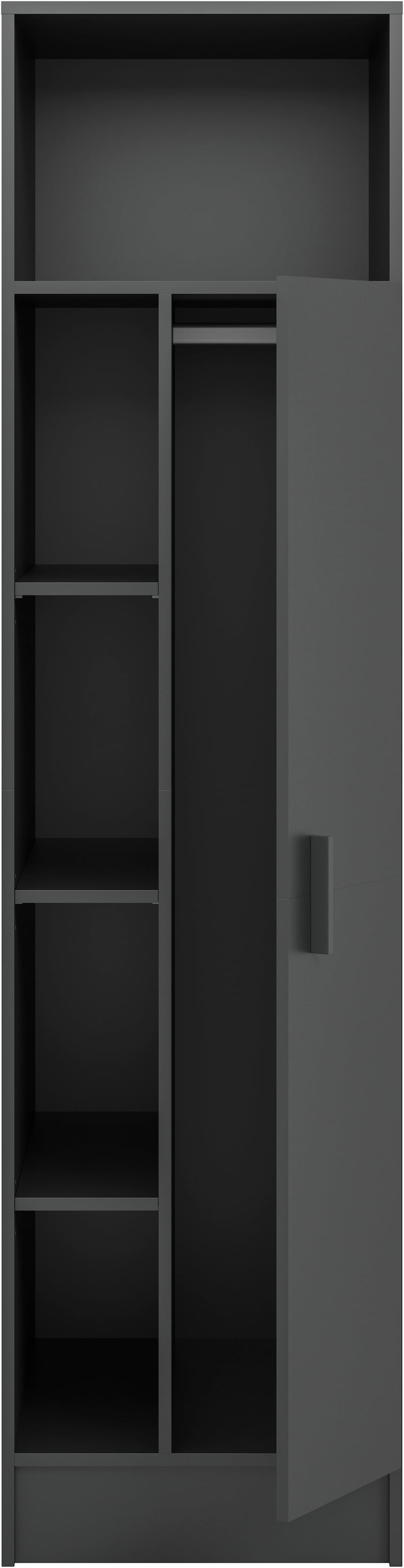 welltime Mehrzweckschrank »FALAS,  Höhe 195cm, 1 Tür, 1 Kleiderstange, 5 offene Fächer« in verschiedenen Farben erhältlich, 1 Stk. tlg. Universalschrank, Wäscheschrank, Badezimmer, Hauswirtschaftsschrank