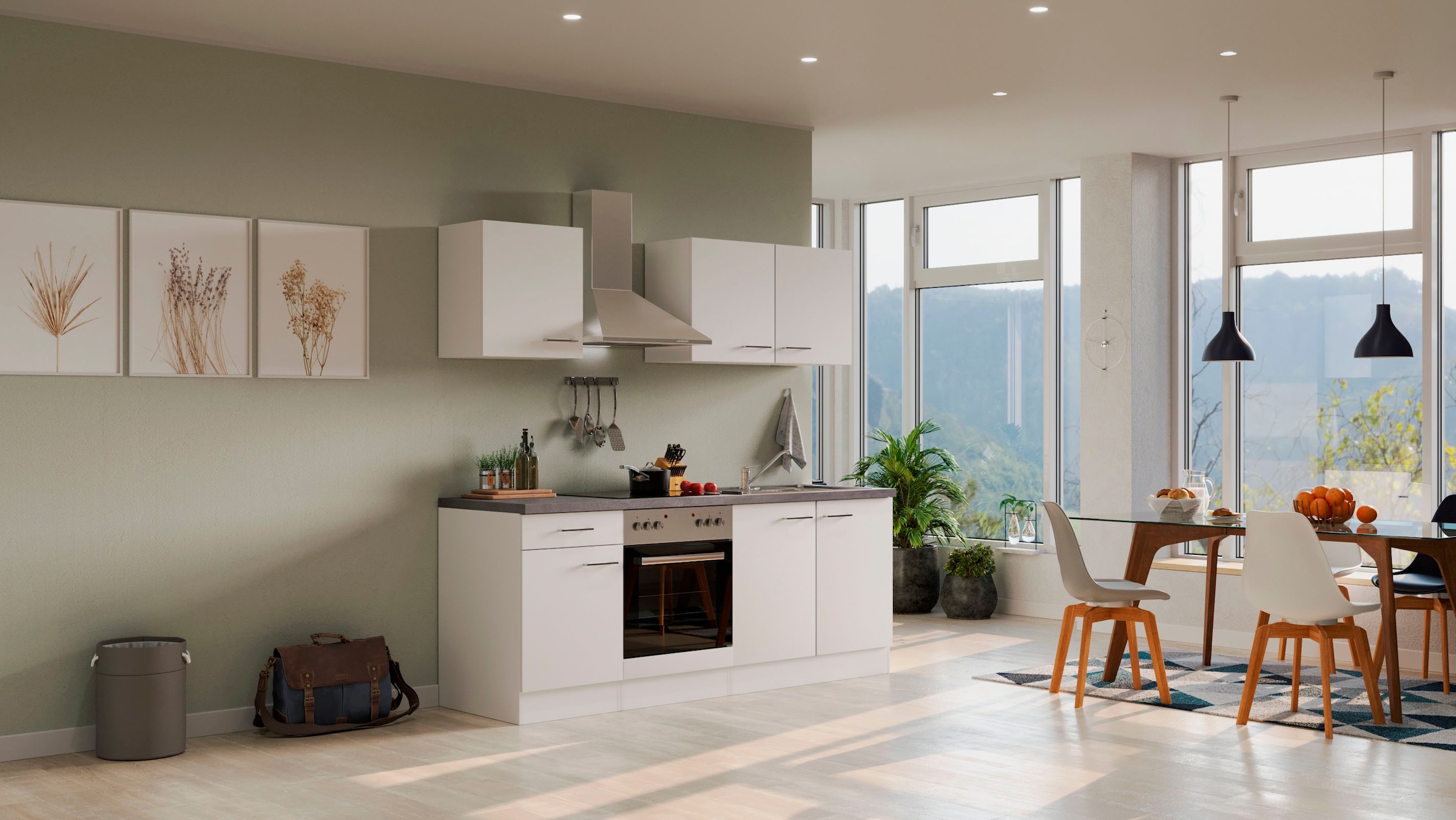 Flex-Well Küche »Kopenhagen«, mit E-Geräten, Breite 210 cm, in vielen  Farbvarianten erhältlich auf Raten kaufen