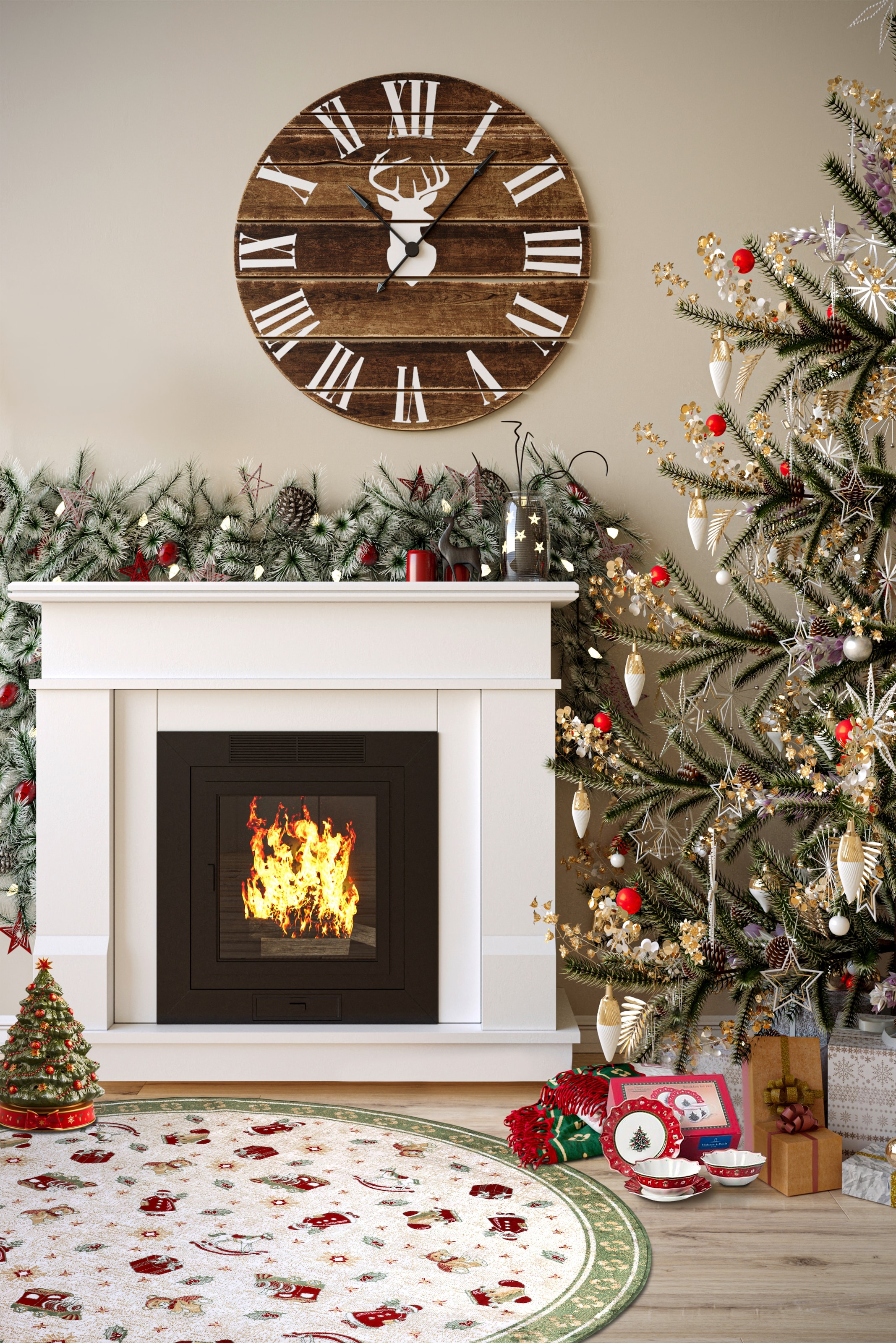 Villeroy & Boch Teppich »Nostalgic Shine Toy's Delight, eckig, rund und Läufer« rechteckig 6 mm Höhe Weihnachten, Wohnzimmer, Flur, Geschenk, Toys Delight, Dekoration
