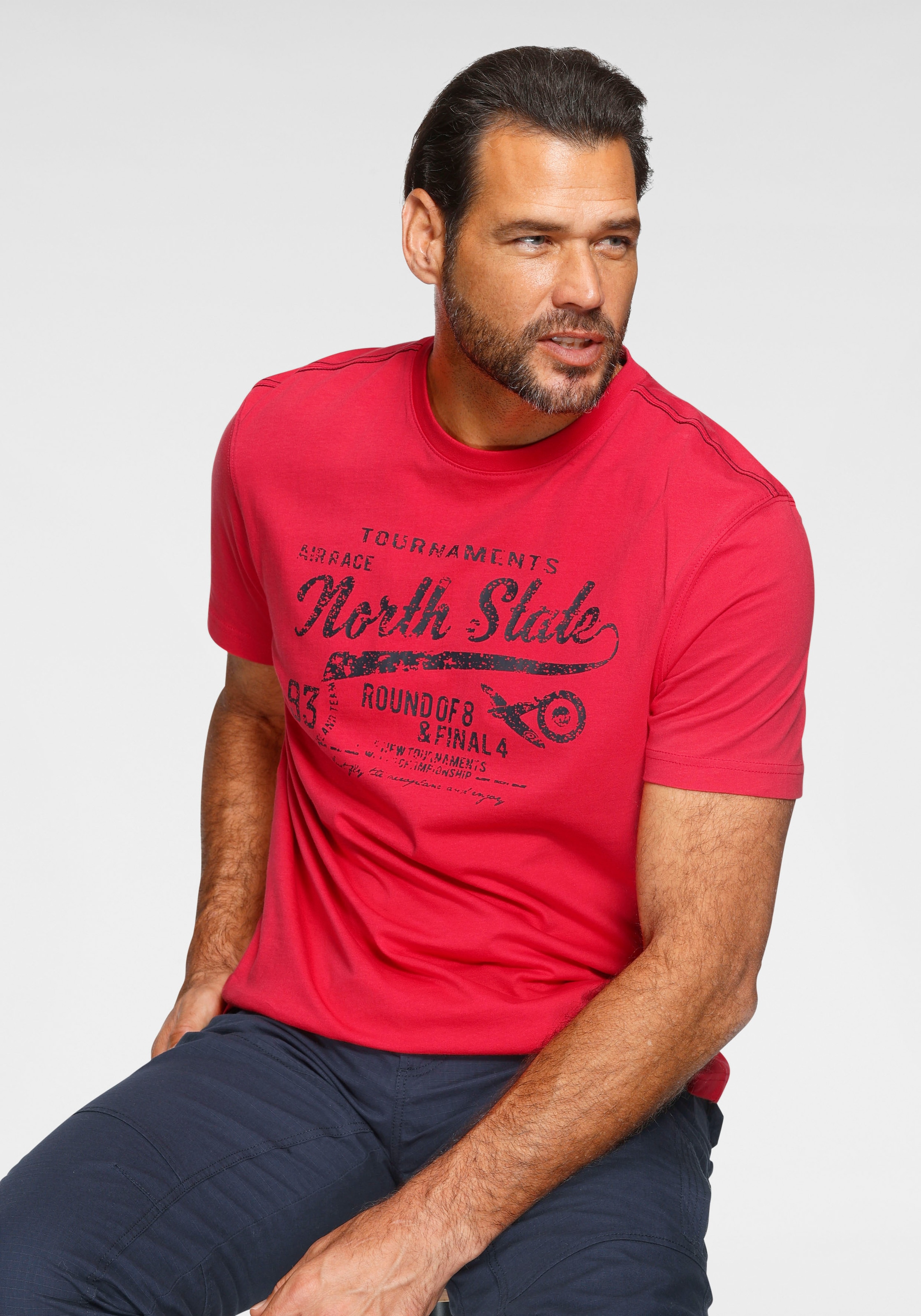 Man's World T-Shirt, Kurzarm, bedruckt, Rundhalsausschnitt, aus Single Jersey