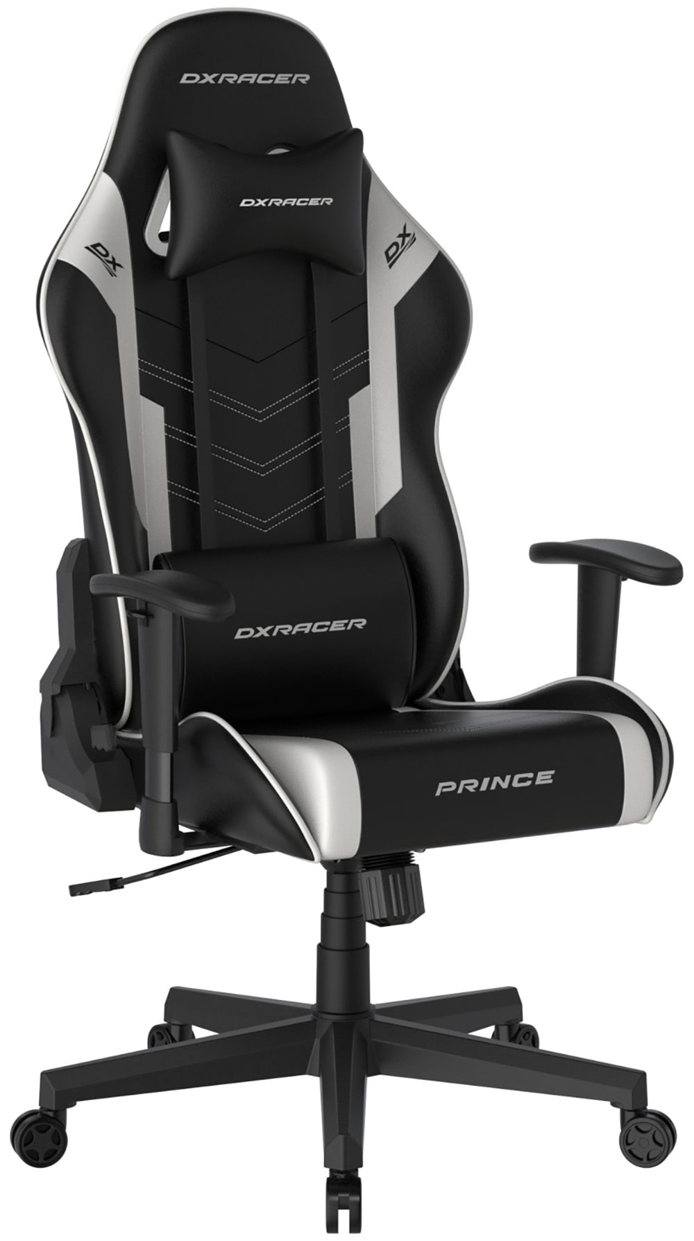 MCA furniture, Gaming-Stuhl »DX Racer Prince Gamingchair« (Set) 1 Stk.Gaming, Racing, Design, Lordose, Kissen, Armlehne, drehbar, verstellbar, schwarz