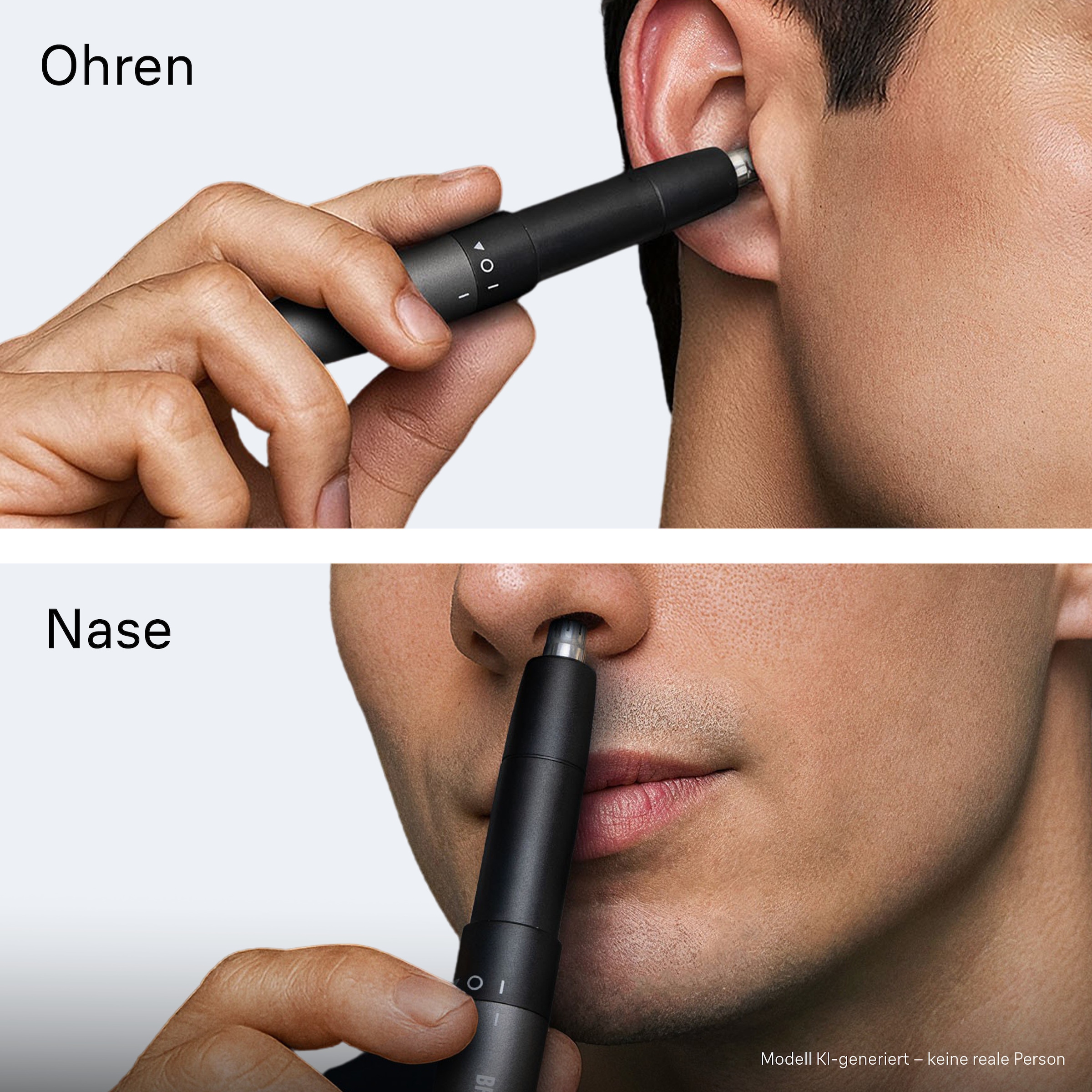 Braun Nasen- und Ohrhaartrimmer »EN10« 1 Aufsätze Doppelklingen, SkinGentle Technologie, AAA Batterie Enthalten, Grau
