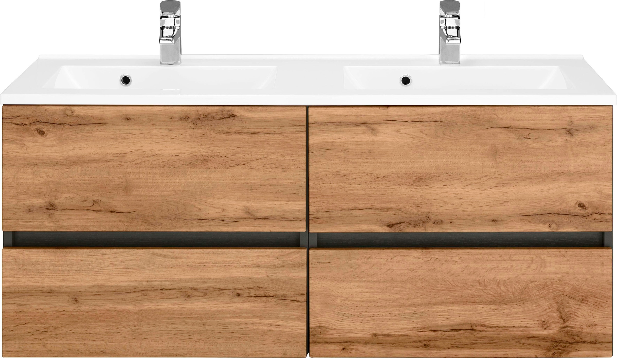 welltime Waschbeckenunterschrank »Lucca«, Badmöbel, Waschtisch inkl. Waschbecken, Breite 120 cm