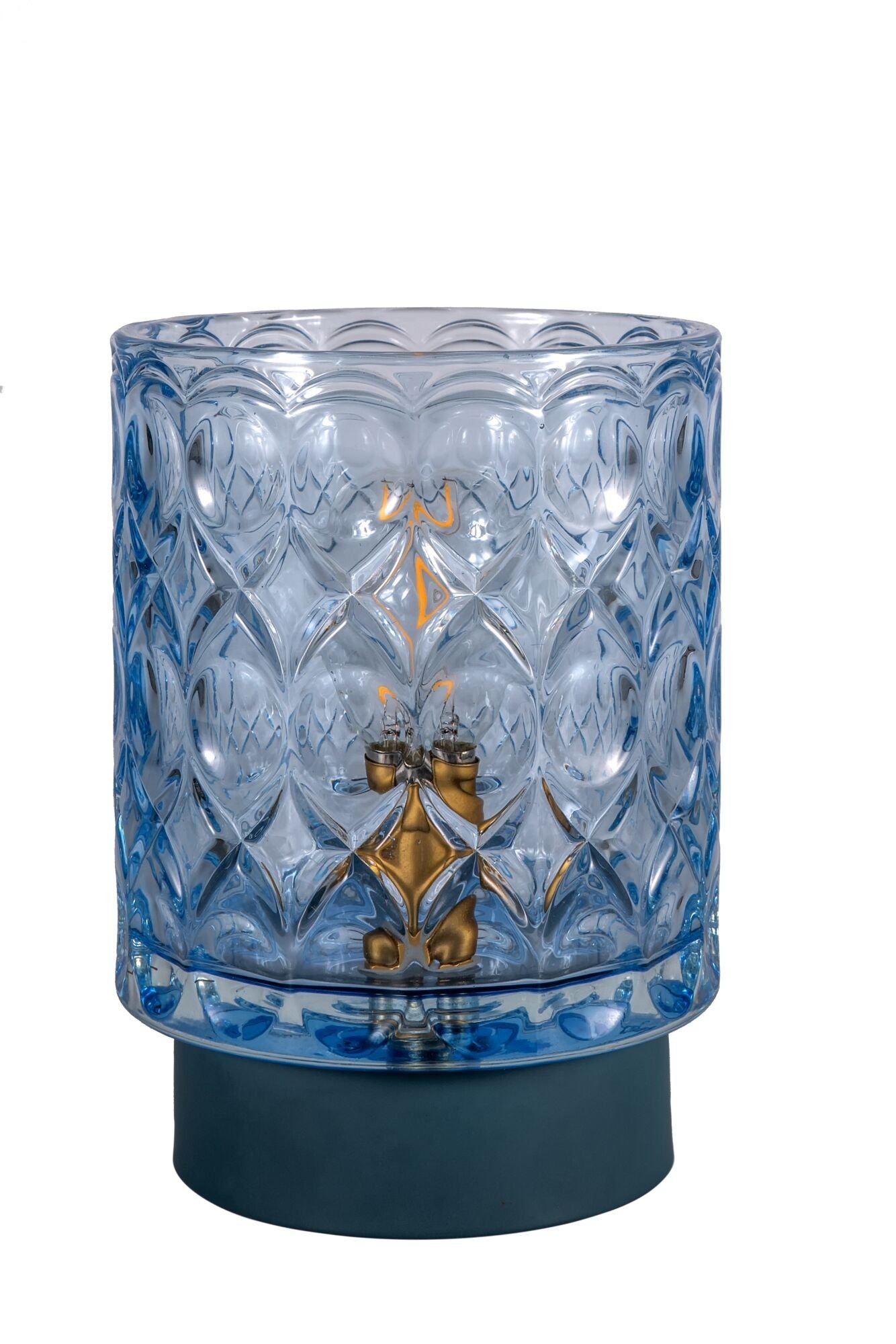 Pauleen LED Tischleuchte »Chic Glamour mobile Blau Glas/Metall«, 1 flammig, Leuchtmittel E14 | LED fest integriert, E14, Timer Batterie