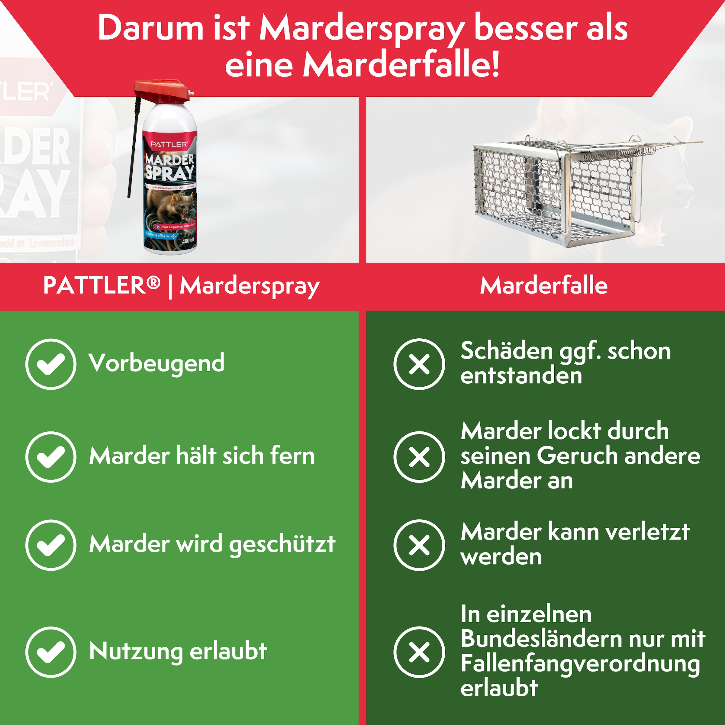 Pattler Marderspray »Hochwirksam mit Sofortwirkung« 400 ml