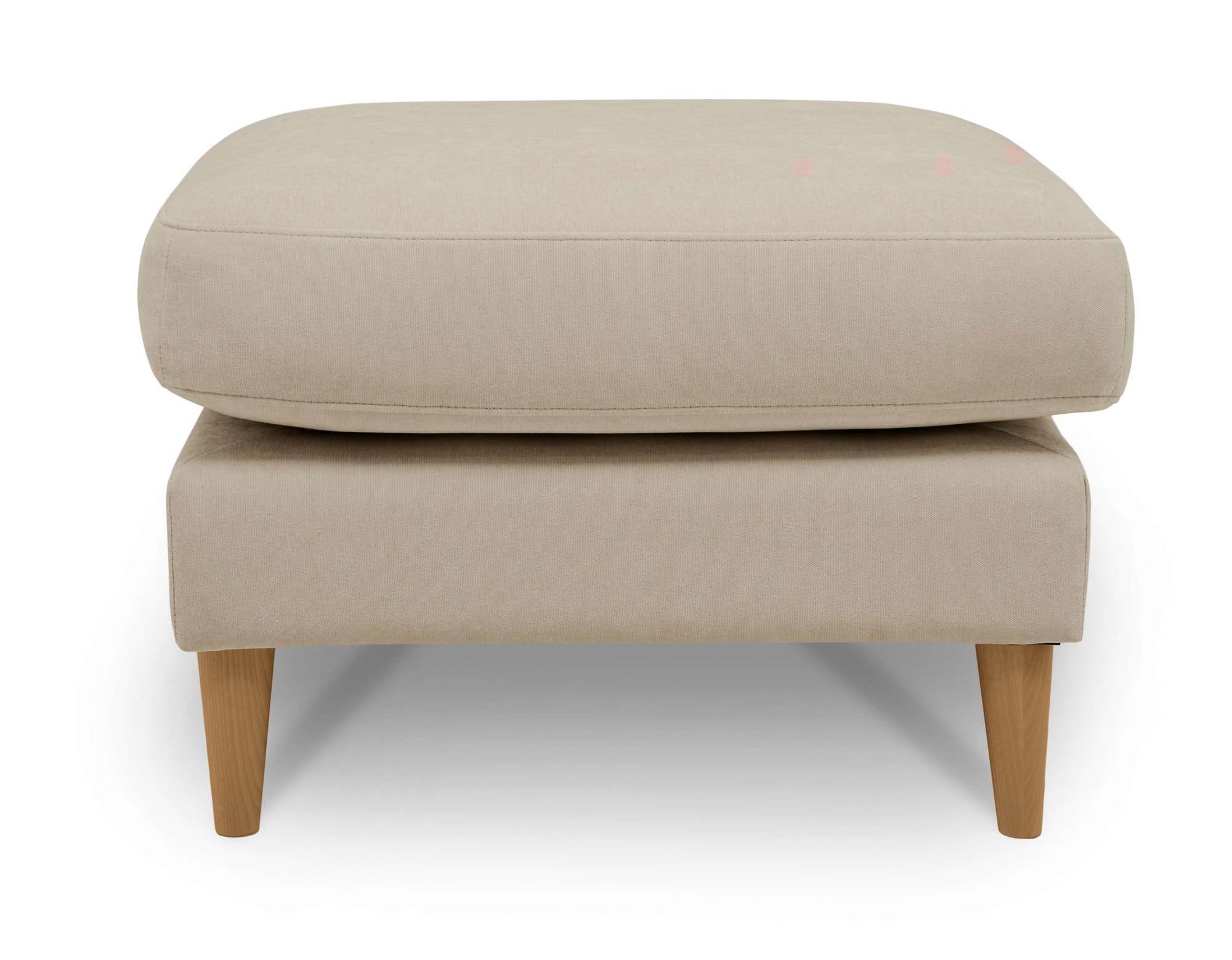 OTTO home Pouf »Finnian« Polsterhocker 70x70 cm, Chenille, Massivholzfüße