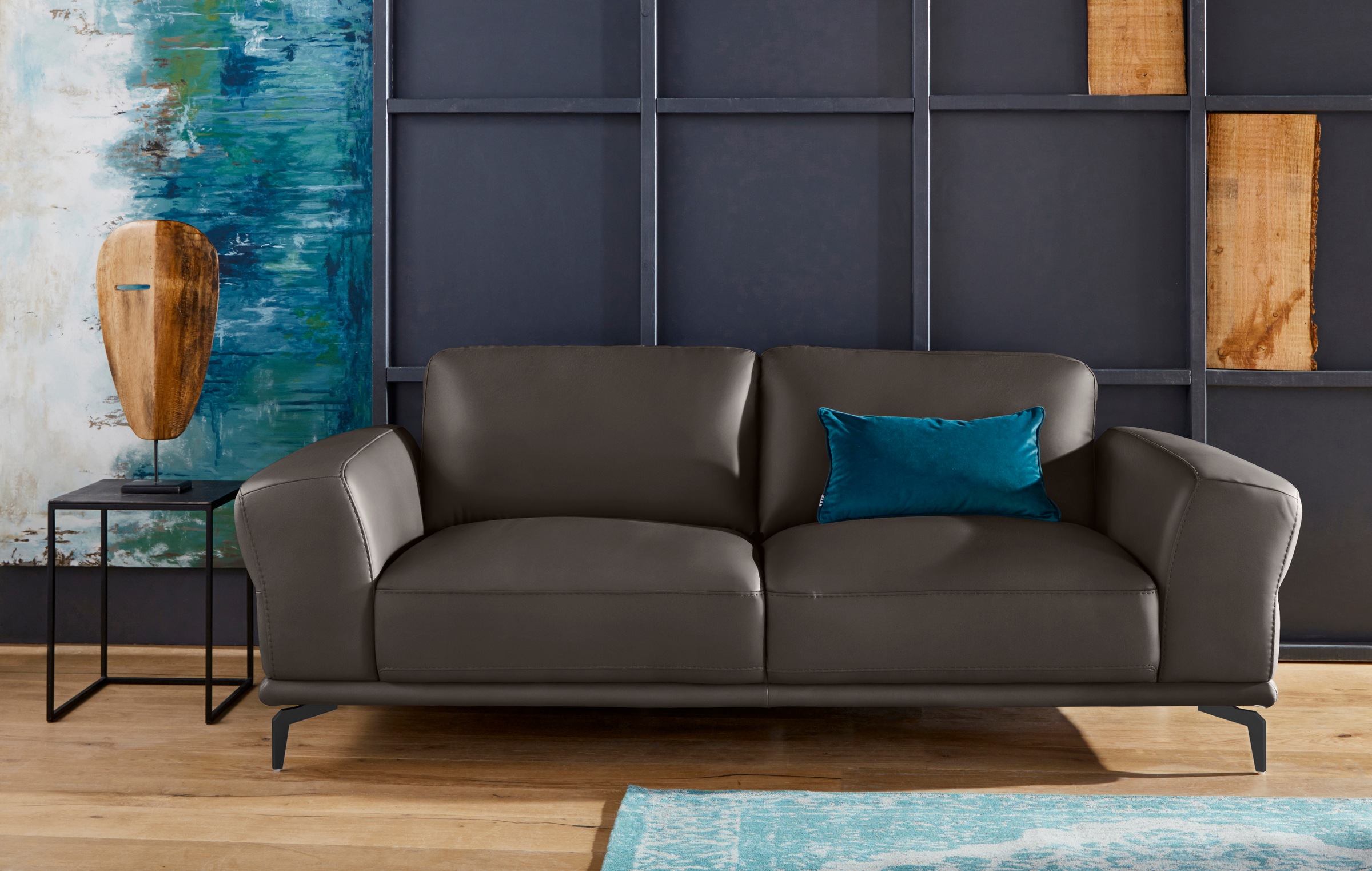 W.SCHILLIG 2,5-Sitzer »montanaa« mit Metallfüßen in Schwarz pulverbeschichtet, Breite 212 cm