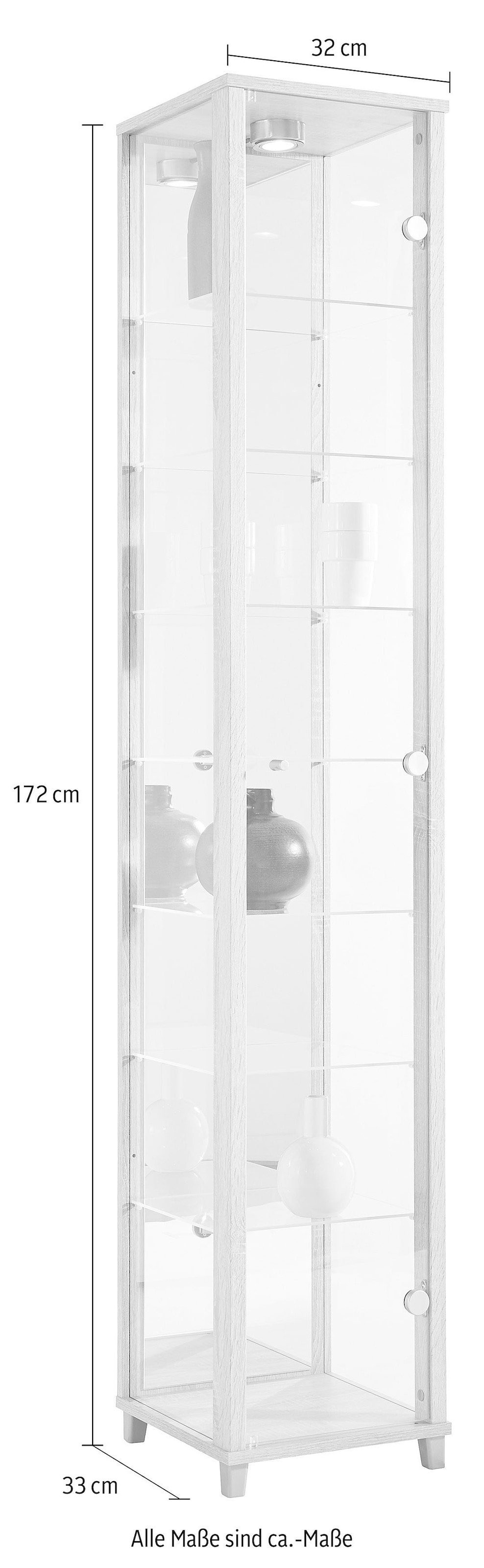 fif möbel Vitrine »OPTIMA« Standvitrine/Glasvitrine 1x Glastür,perfekt für Sammler,Sammlervitrine