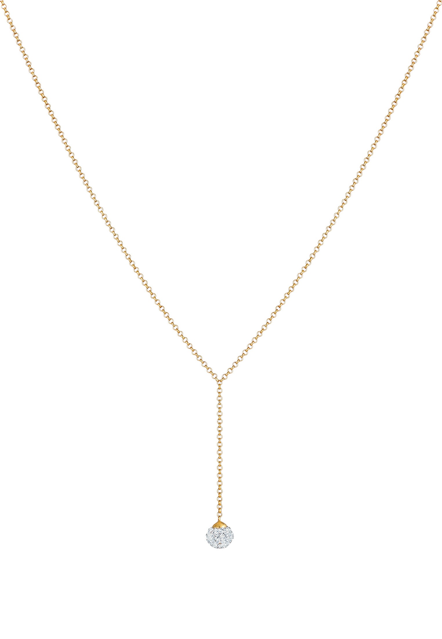Elli Silberkette »Halskette Y-Kette Kugel Kristalle 925 Silber«