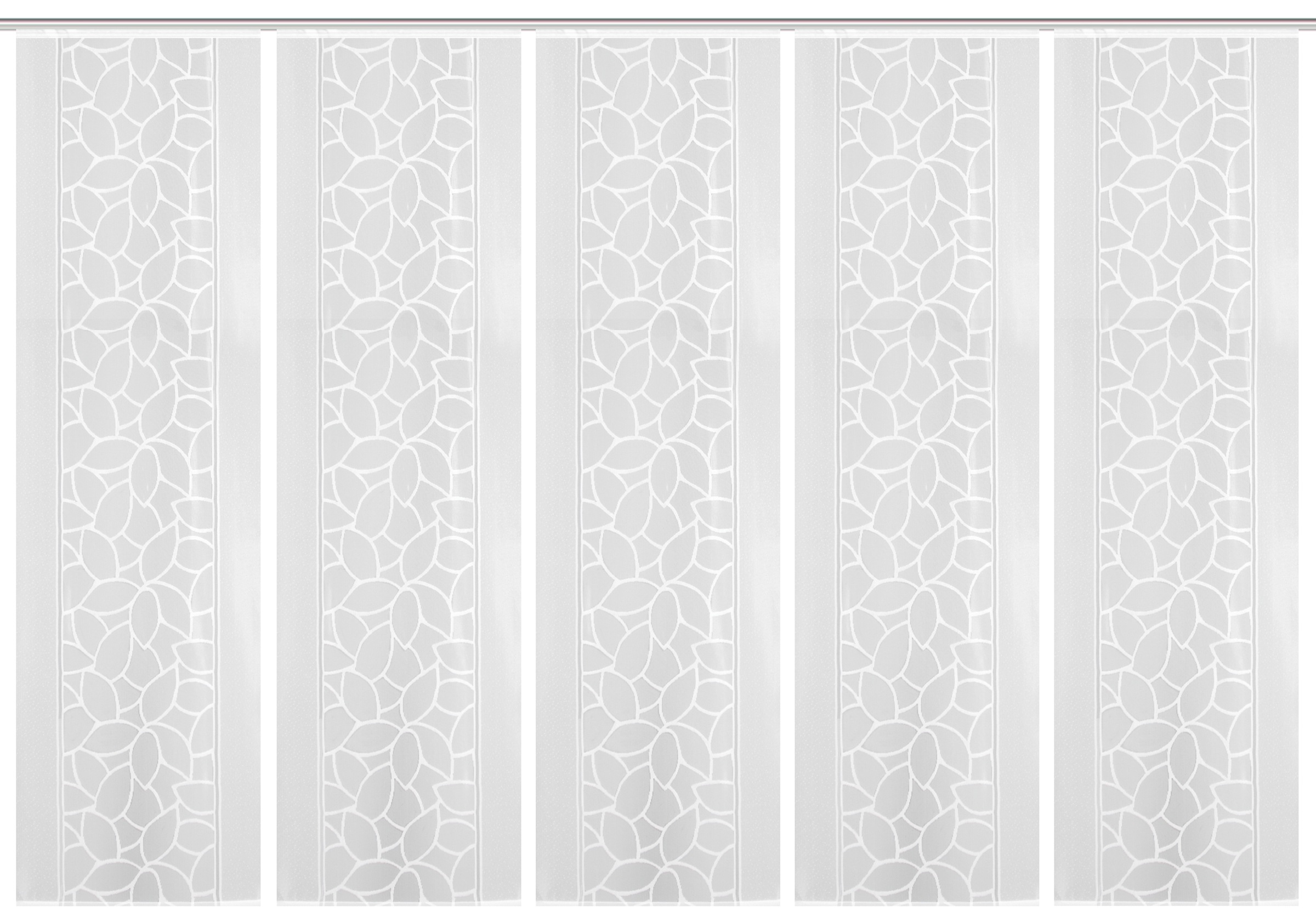 HOME WOHNIDEEN Schiebegardine »JENNA« Klettschiene 5 Stk. tlg. Schiebevorhang Jacquard Set