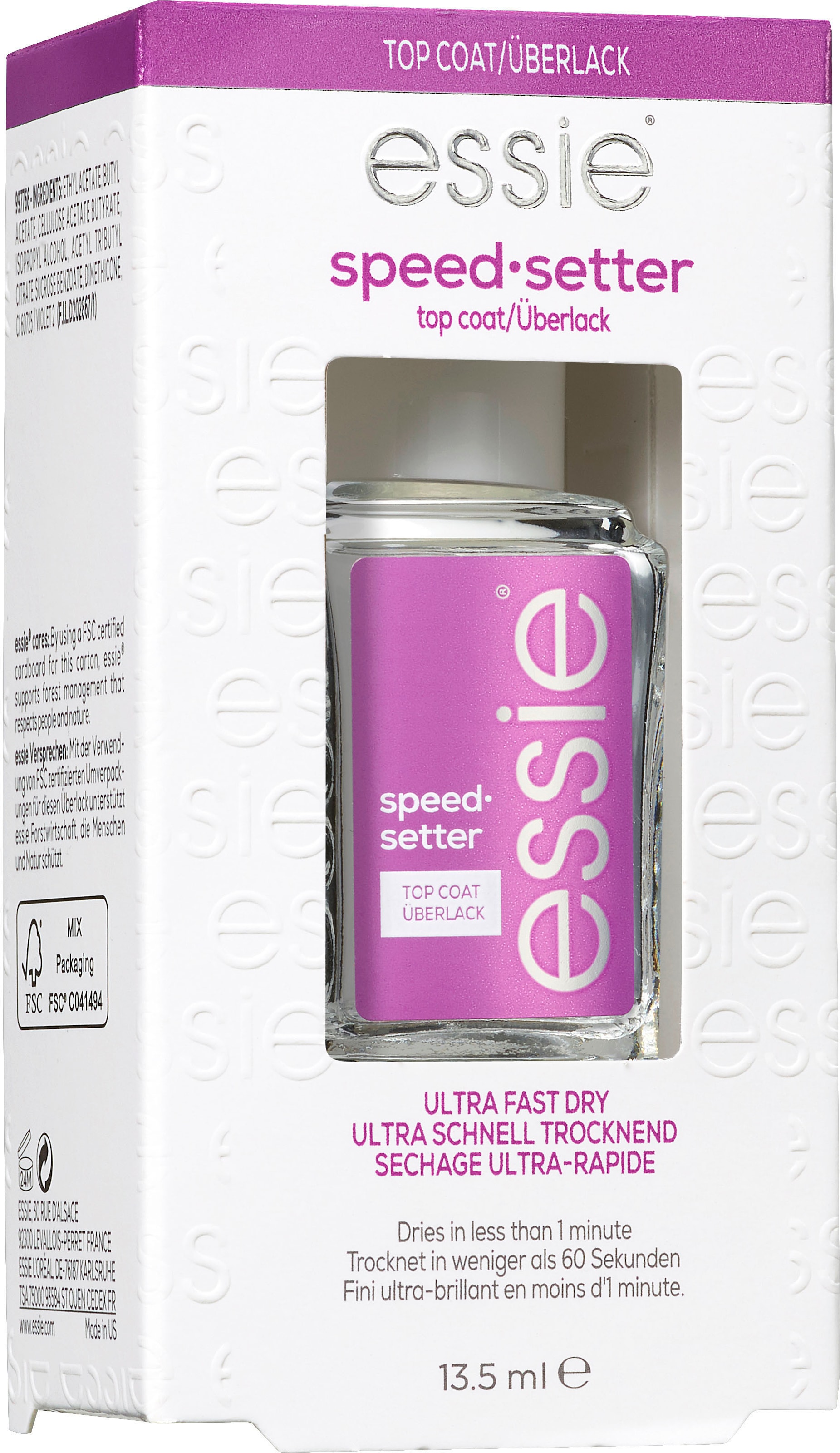 essie Überlack »speed setter«, mit natürlichen Inhaltsstoffen