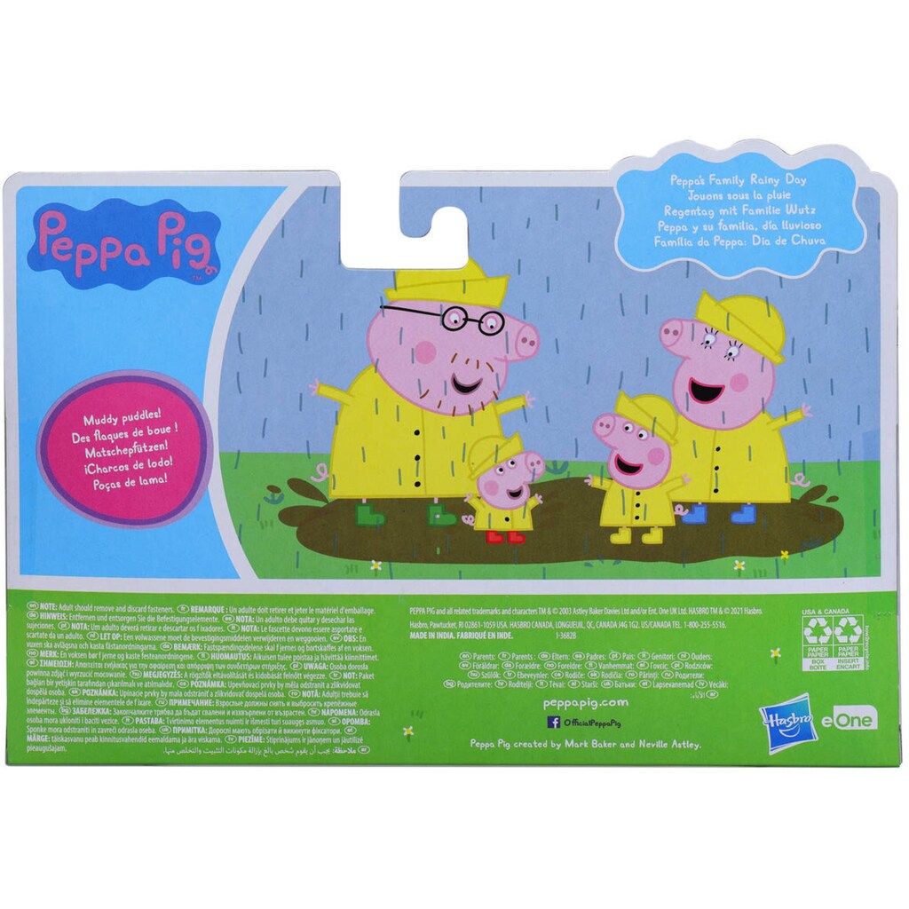 Hasbro Spielfigur »Peppa Pig, Regentag mit Familie Wutz«, (Set, 4 tlg.)