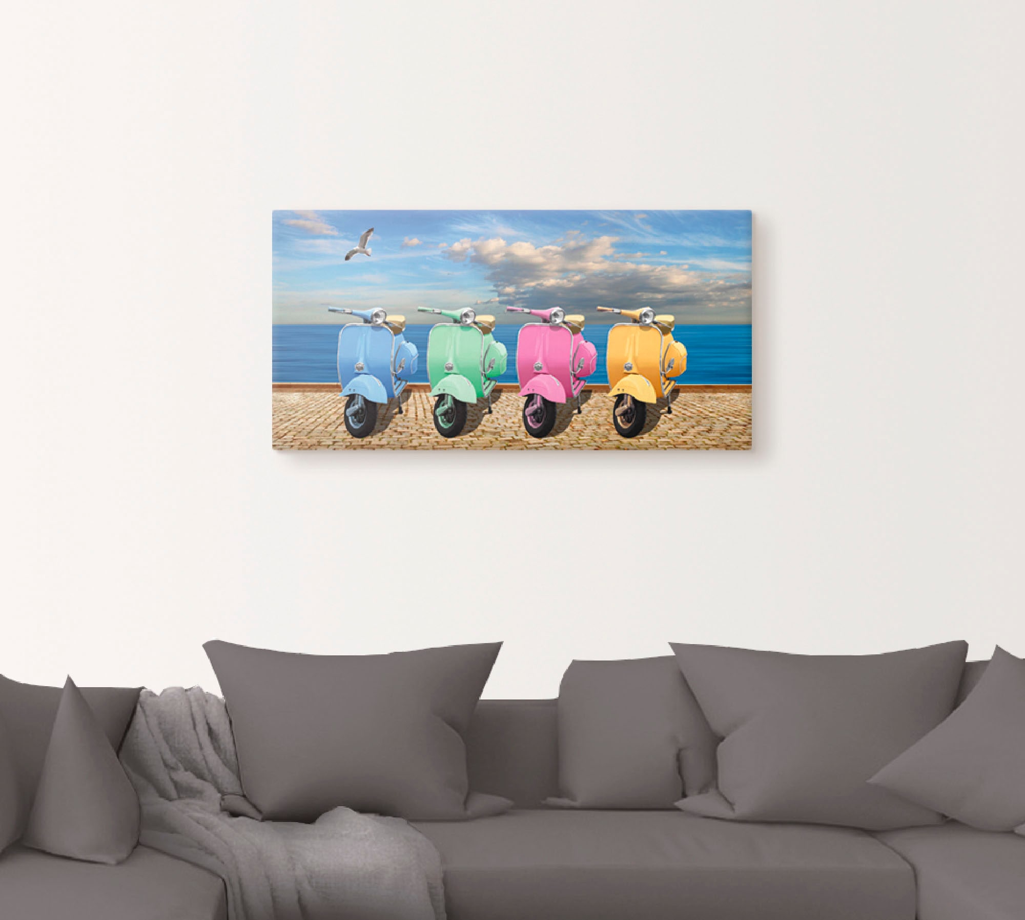 Artland Leinwandbild »Vespa-Roller in bunten Farben« Motorräder & Roller 1 Stk. tlg. als Leinwandbild, Poster in verschied. Größen