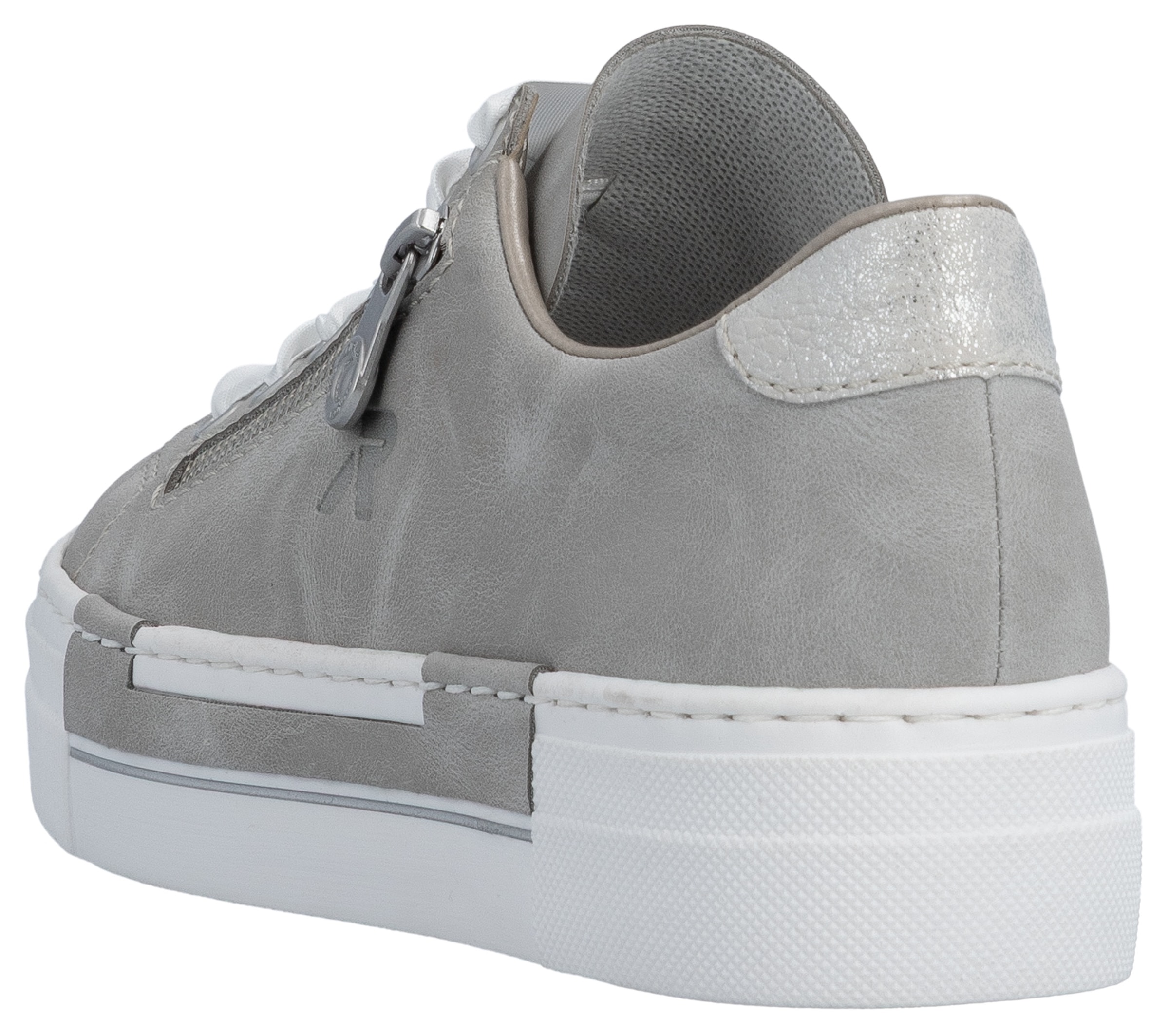 Rieker Plateausneaker  mit Zier-Reißverschluss, Freizeitschuh, Halbschuh, Schnürschuh