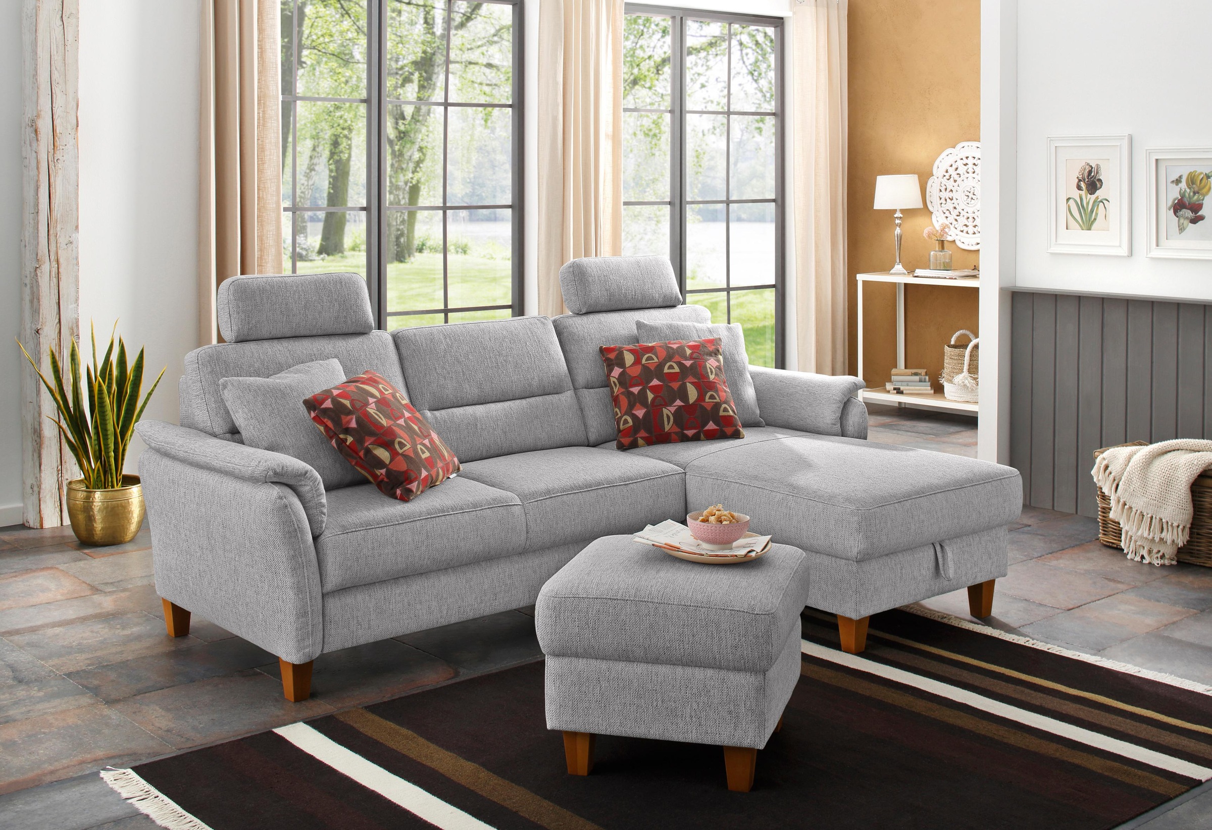 Home affaire Ecksofa »Palmera L-Form«, Federkern, wahlweise mit Bettfunktion und mit/ohne Bettkasten