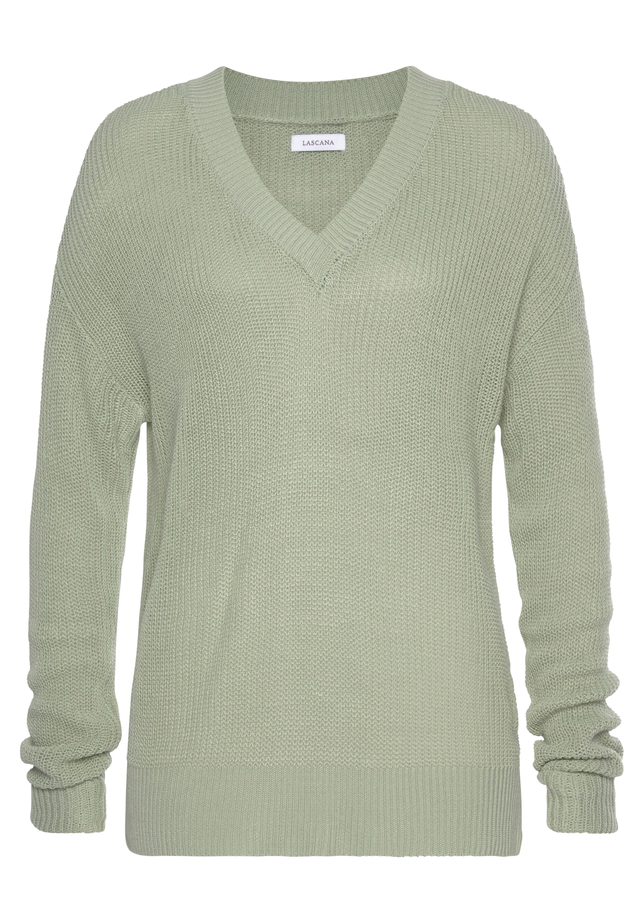 LASCANA V-Ausschnitt-Pullover, aus weichem Strick, bequemer Damenpullover