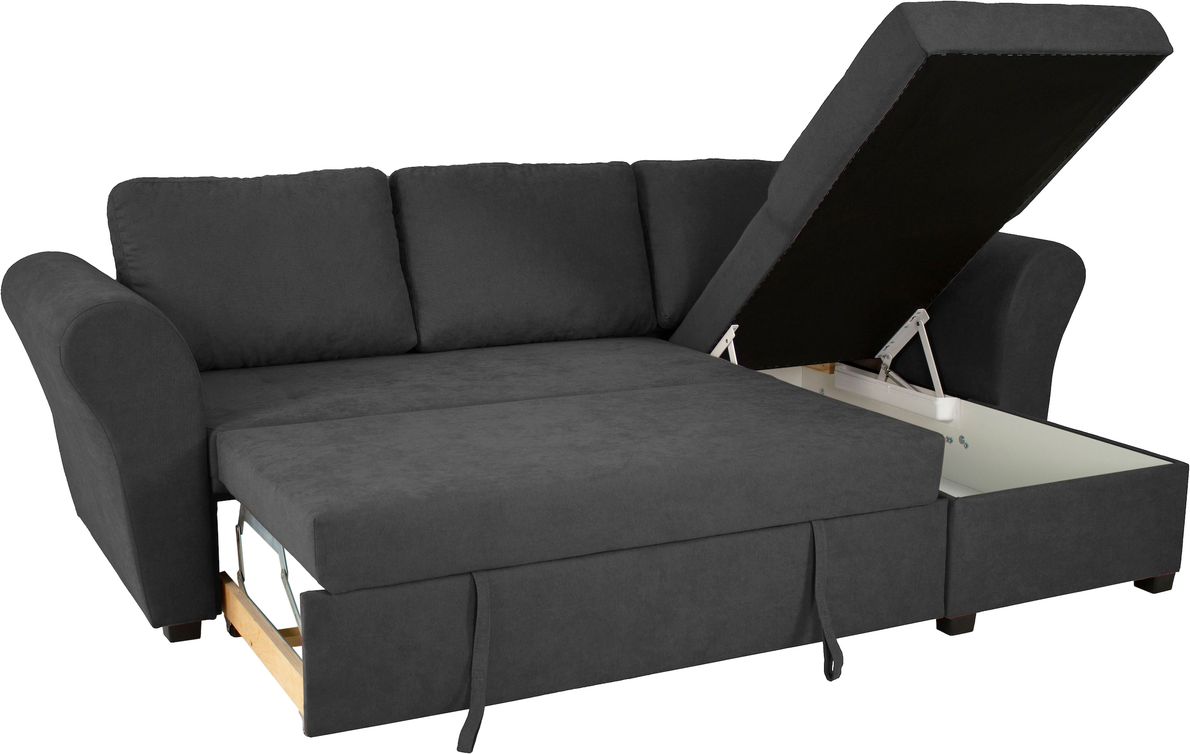 Trends by HG Ecksofa »Lasse L-Form, B: 259 cm« mit Bettfunktion & Bettkasten