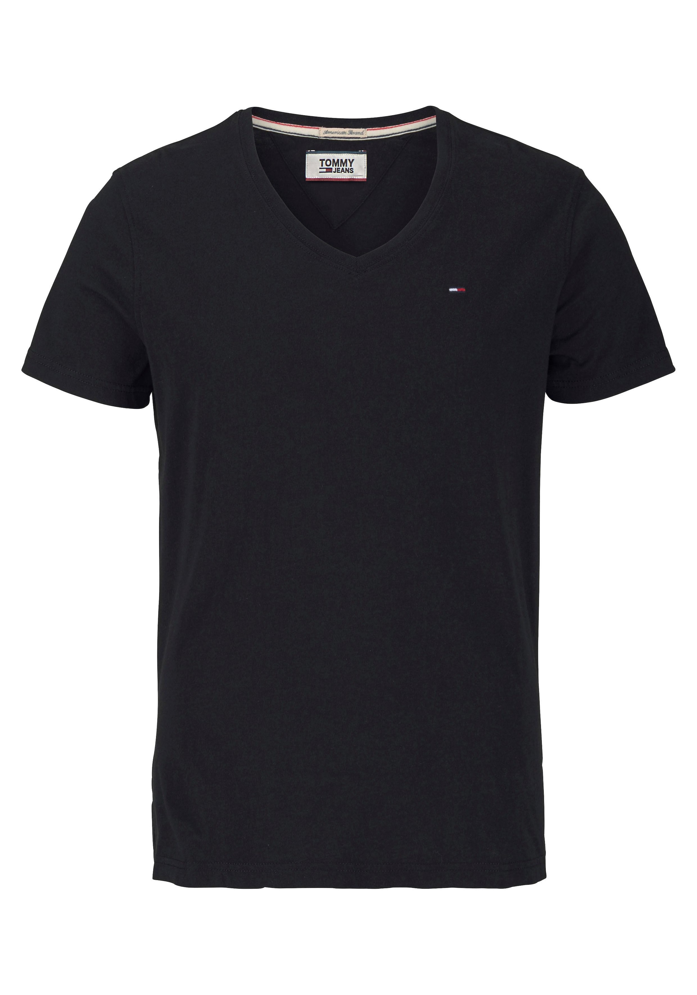 Tommy Jeans T-Shirt »TJM ORIGINAL JERSEY V NECK TEE«, mit V-Ausschnitt und dezenter Logo-Flag