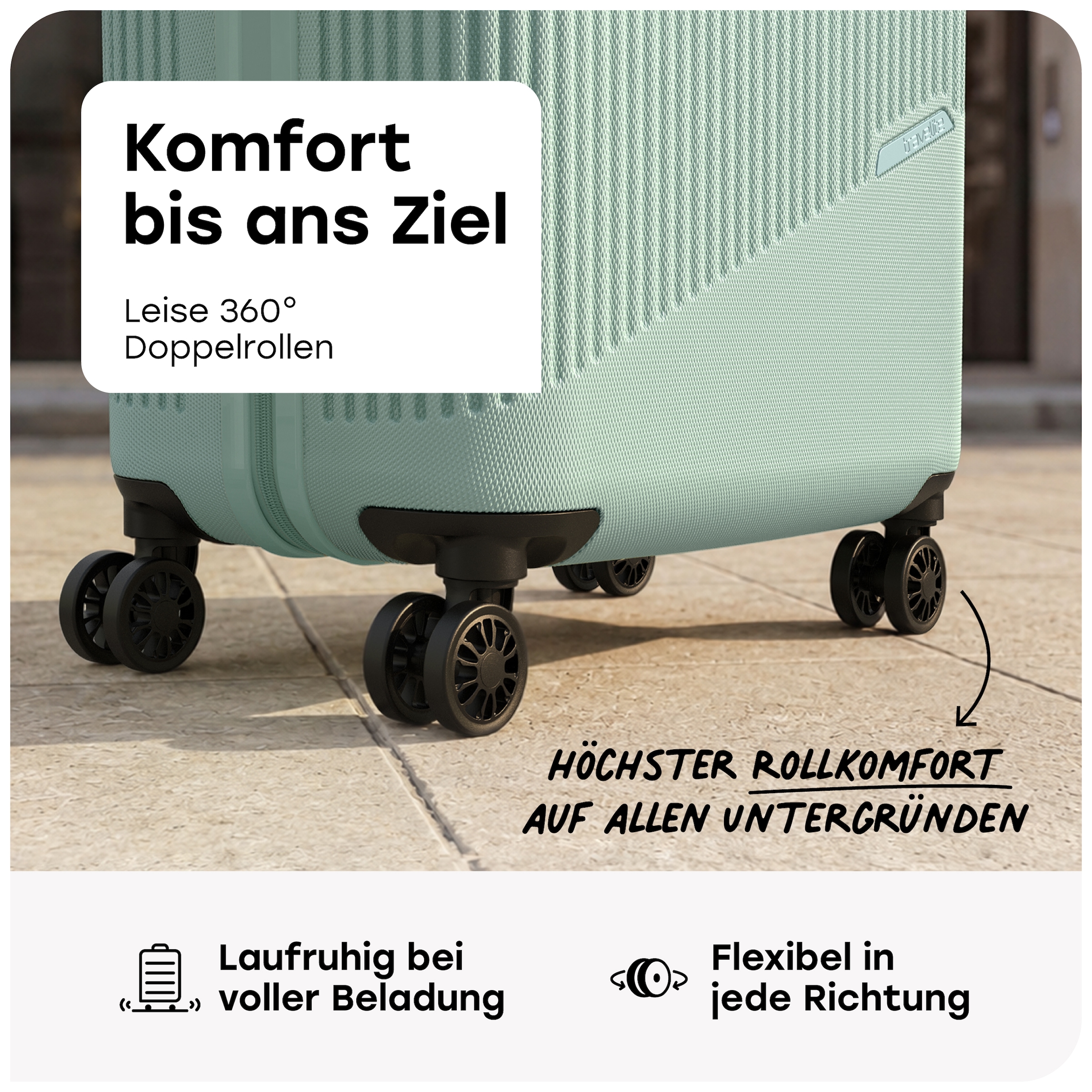 travelite Hartschalen-Trolley »BALI Reisekoffer Hartschale« 65 l 4 Rollen TSA-Schloss – robustes Reisegepäck