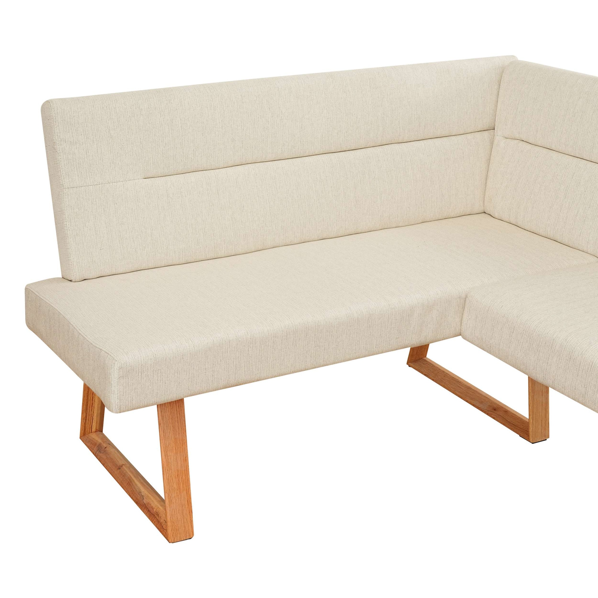 OTTO home Eckbank »Emilia« Beine aus massiver Eiche, pflegeleichtem Webstoff Bezug, Breite 190 cm