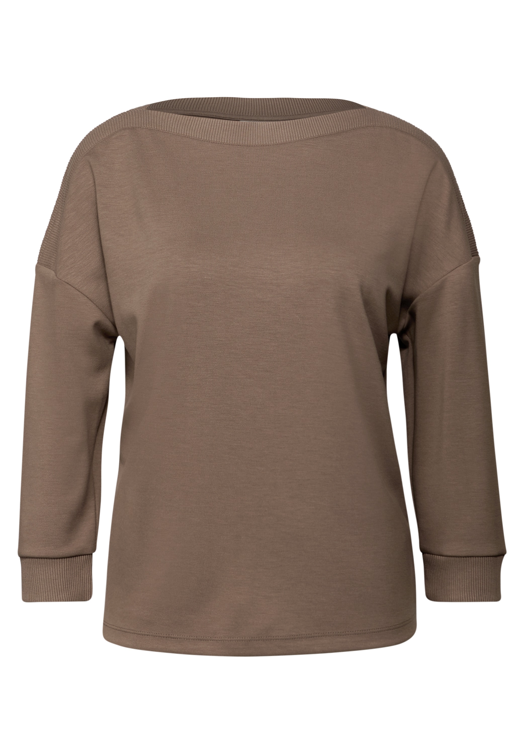 STREET ONE 3/4-Arm-Shirt, Strick-Shirt mit U-Boot-Ausschnitt