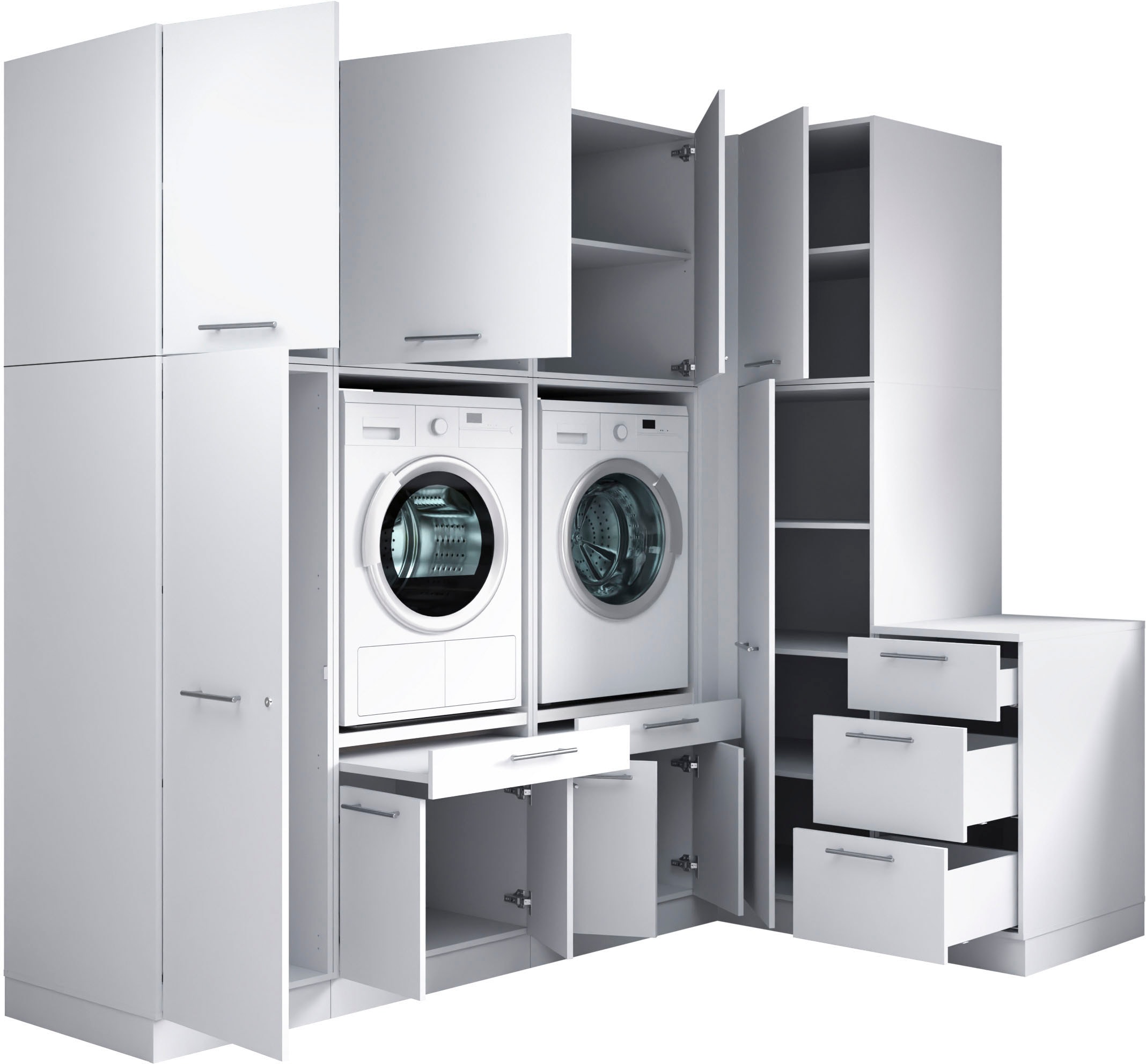 Laundreezy Mehrzweckschrank-Set »Laundreezy, 9-tlg. Mehrzweckschrank-Set B/H/T 253/238/68 cm« 9 Stk. tlg.