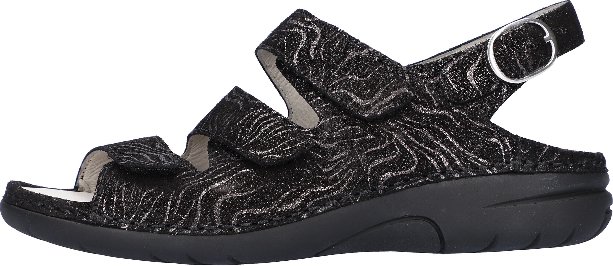 Waldläufer Riemchensandale »GUNNA«, Sommerschuh, Sandalette, Keilabsatz, in Metallic-Optik, G-Weite