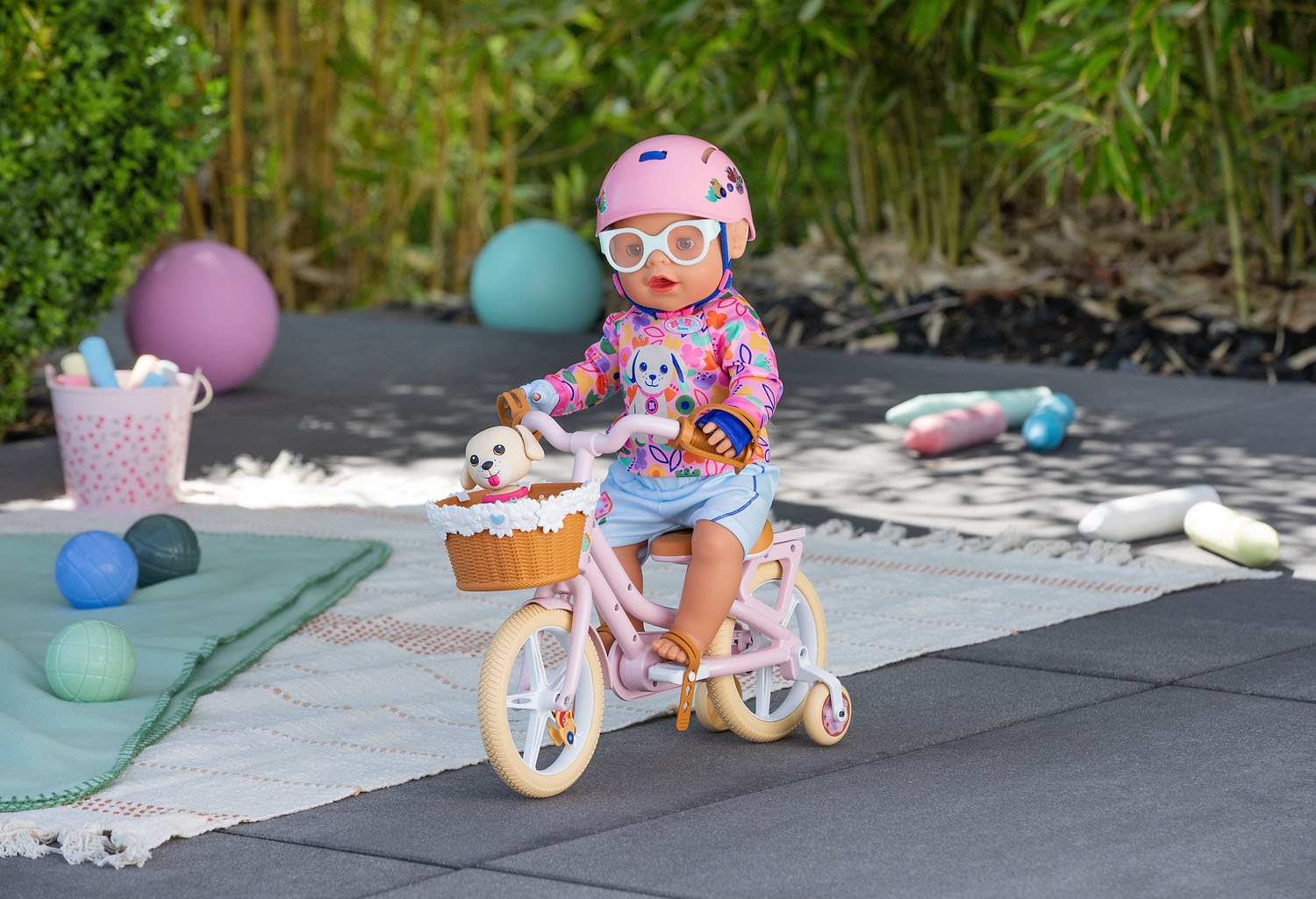 Baby Born Puppen Fahrzeug »Fahrrad« mit Welpe Lucky