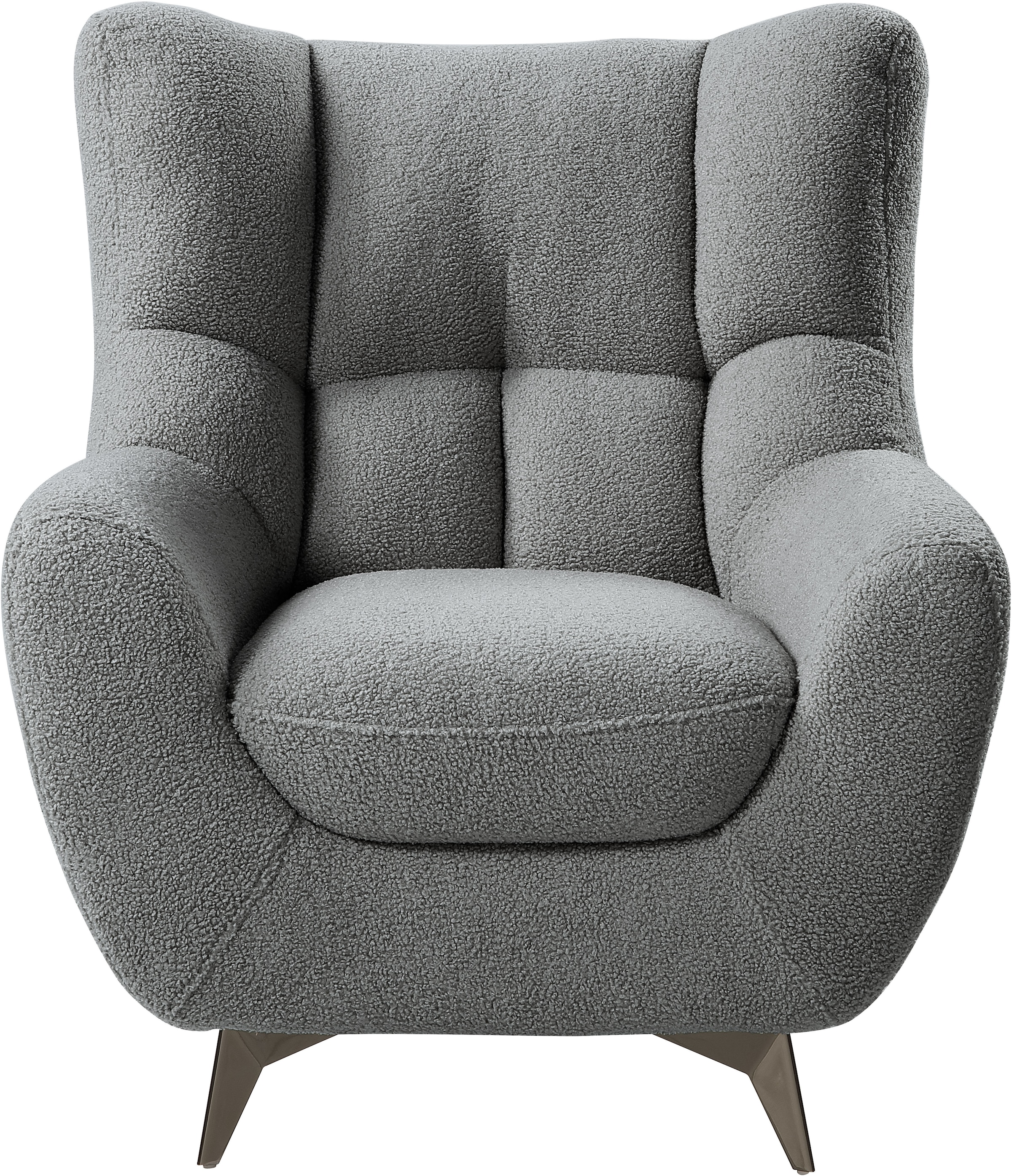 ATLANTIC home collection Sessel »Shawn«, mit Federkern, trendy Bezug mit Teddyoptik