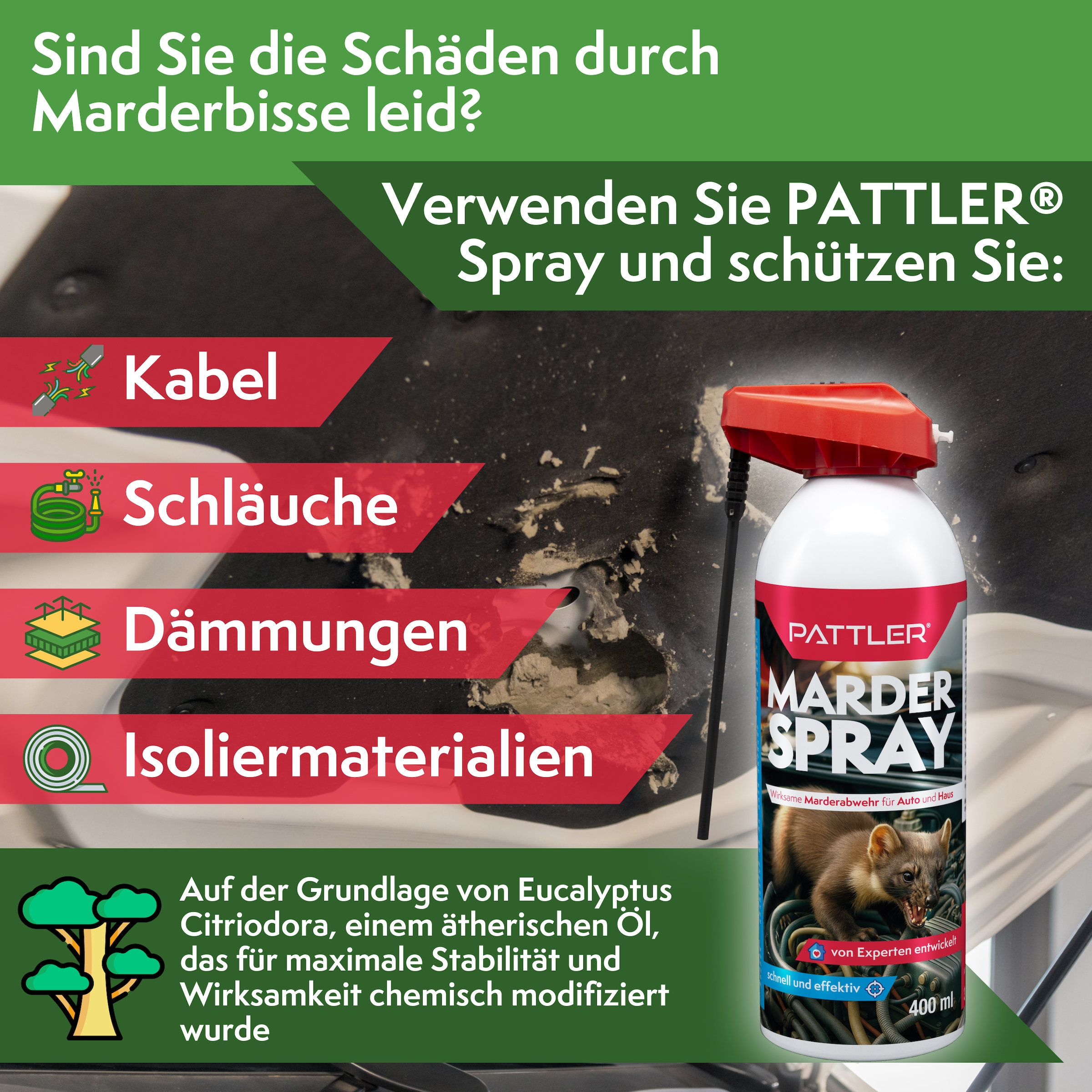 Pattler Marderspray »Hochwirksam mit Sofortwirkung« 400 ml