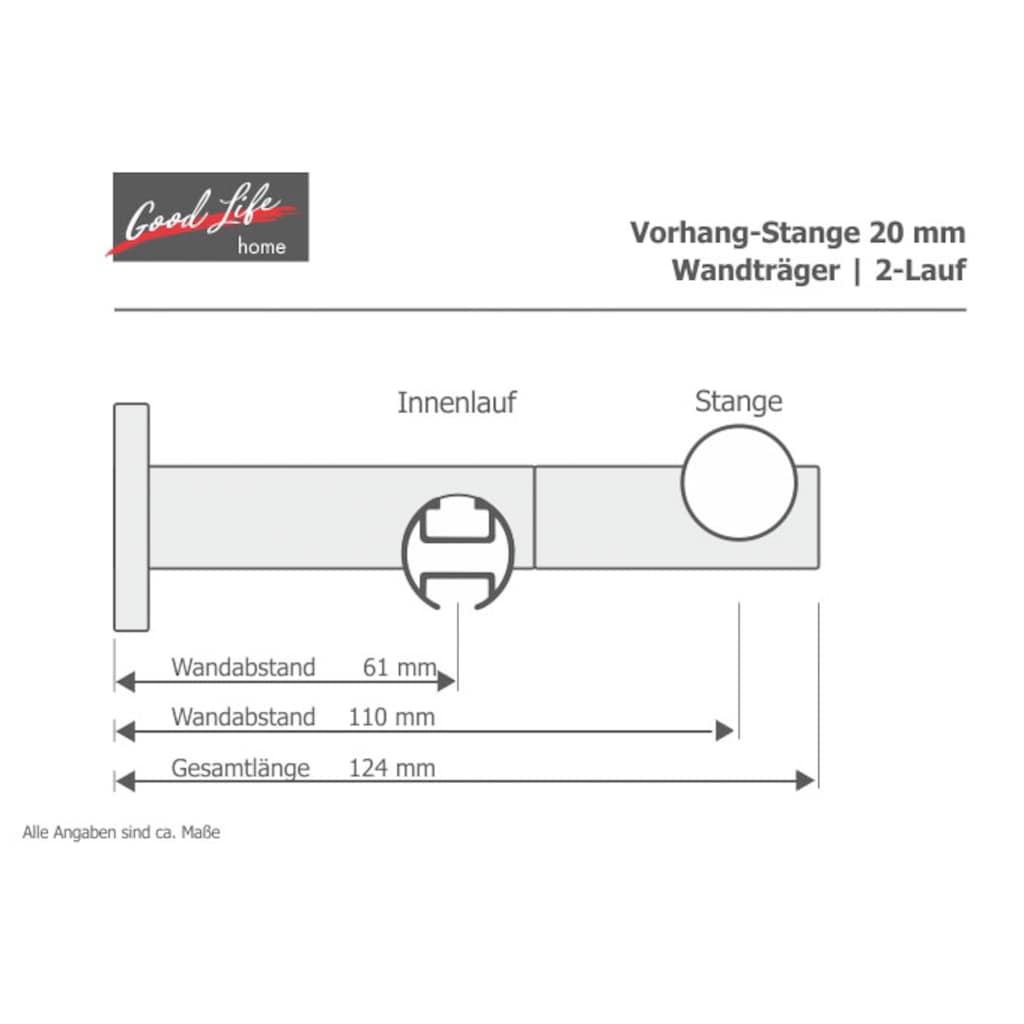 Good Life Kombi-Vorhangstange »Gorra«, 2 läufig-läufig, Fixmaß