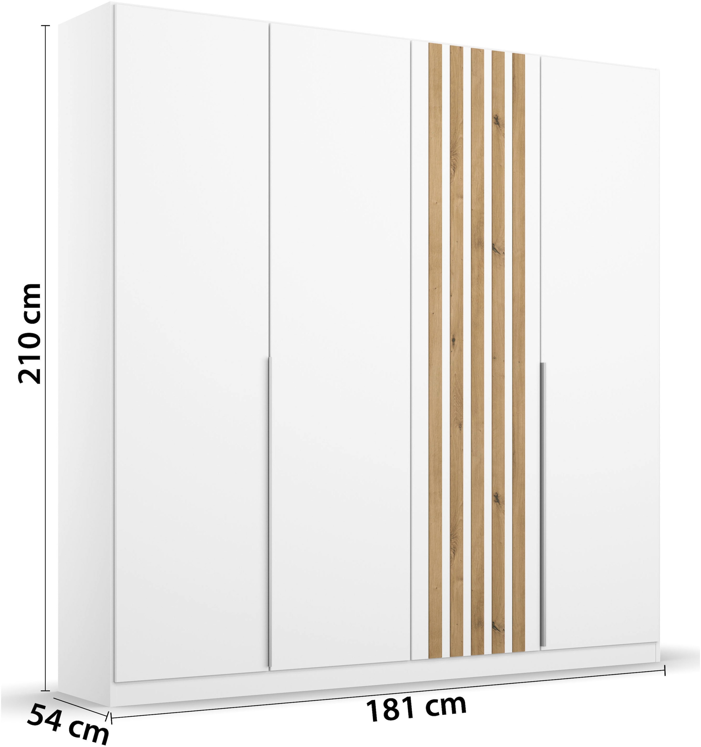 rauch Drehtürenschrank »Kleiderschrank Schrank Garderobe Breiten 181/226/271 cm LAMELLA« 3 verschiedene Ausstattungen BASIC/CLASSIC/PREMIUM (inkl. SOFT-CLOSE),  elegante Lamellen-Auflage in 3D Akustikpaneel Optik MADE IN GERMANY