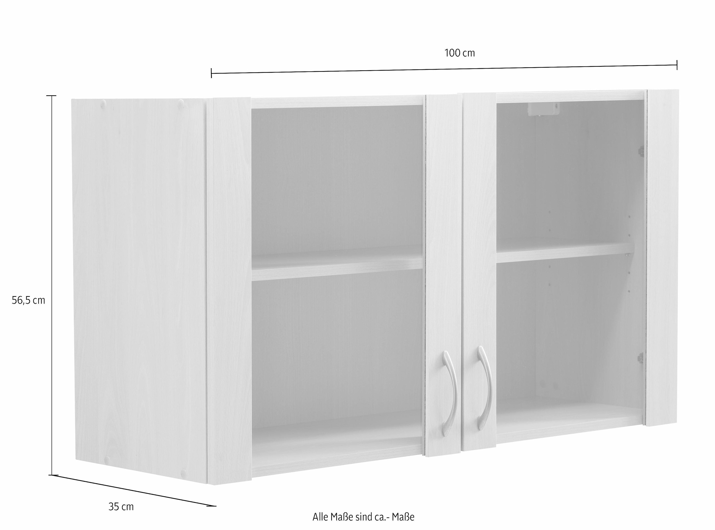 wiho Küchen Glashängeschrank »Kiel«, mit bei ♕ Glaseinsatz Front