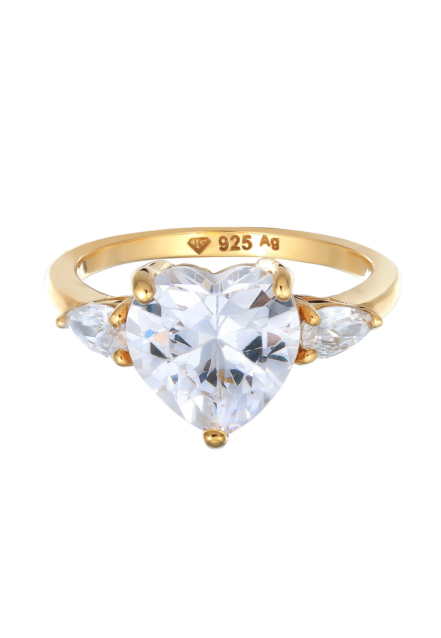 Elli Silberring »Ring Herz Zirkonia Weiß 925 Sterling Silber«