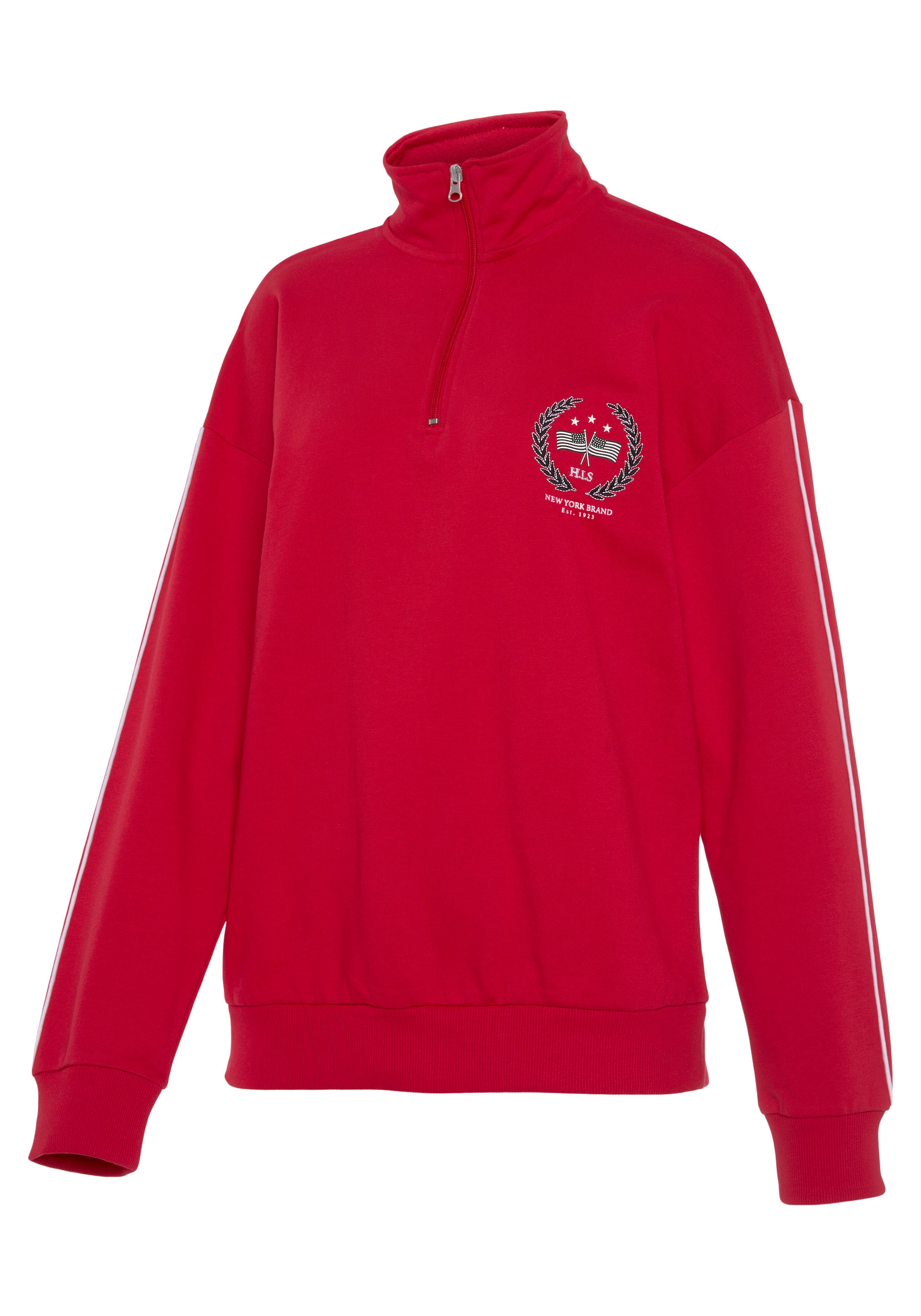 H.I.S Sweatshirt, mit Troyerkragen und Stickerei, Loungeanzug