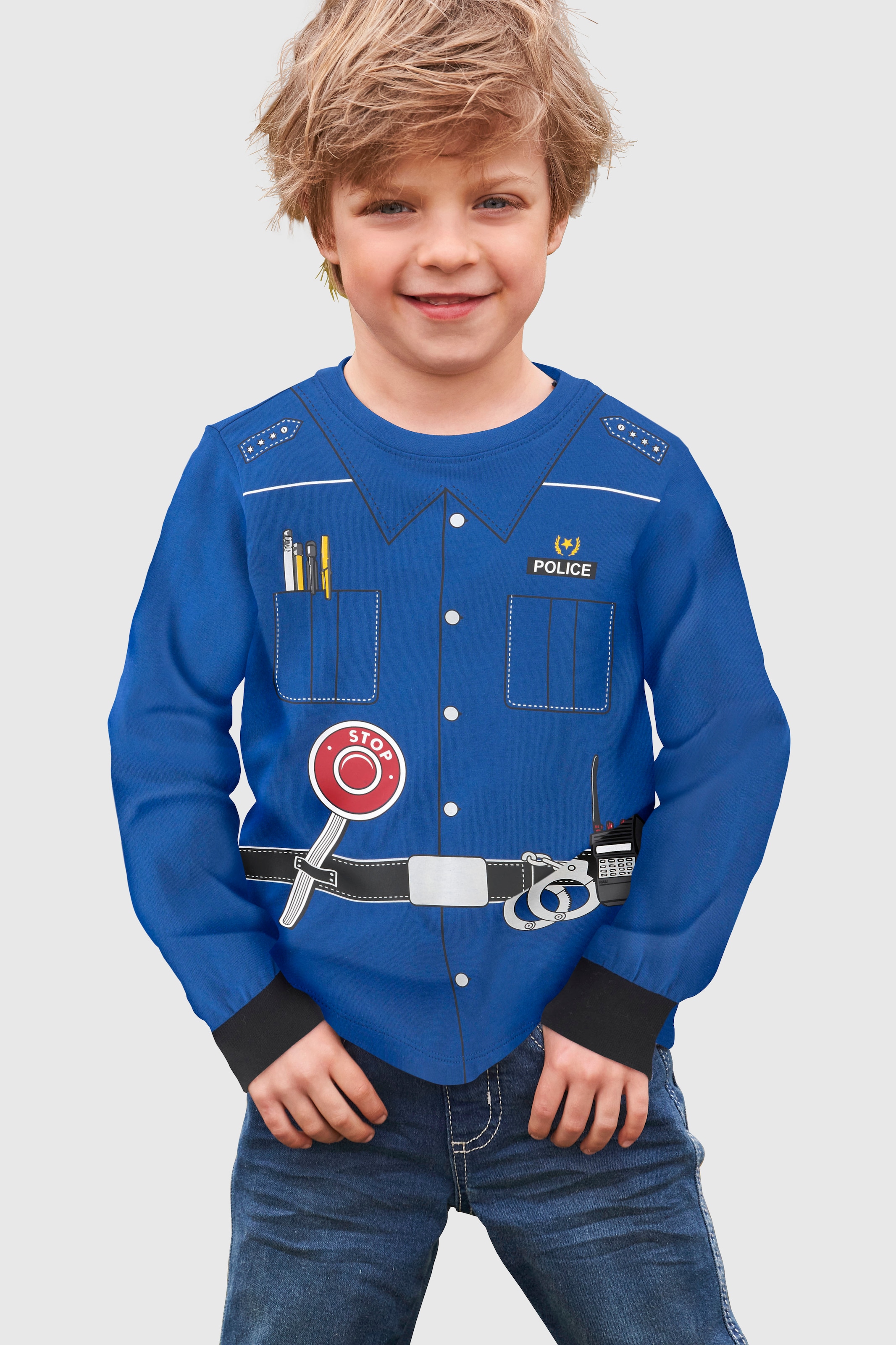 »POLIZEI«, bei KIDSWORLD Uniform-Druck Langarmshirt