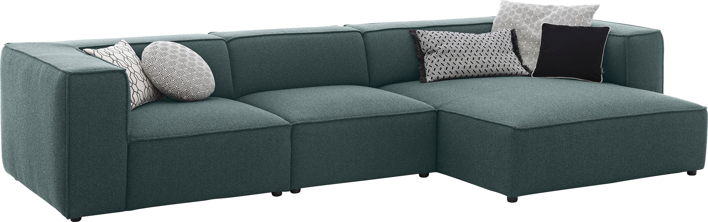 W.SCHILLIG Ecksofa »around-the-block Mega Sofa, viel Platz und hoher Sitzkomfort, L-Form« mit eleganter Biese, mit Federkern, Breite 341 cm